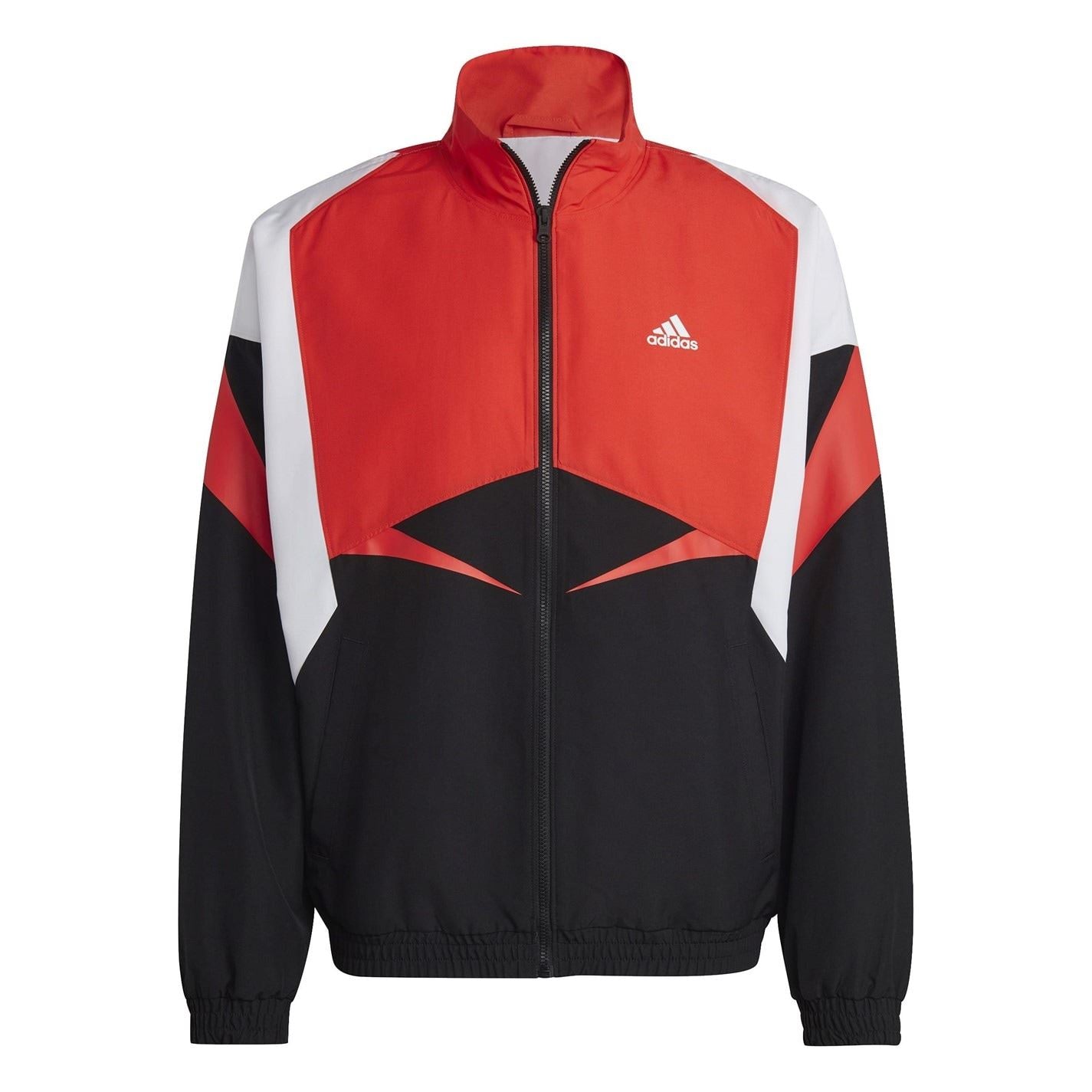 adidas Color Block High Neck Ribbed Cuff Track Jacket