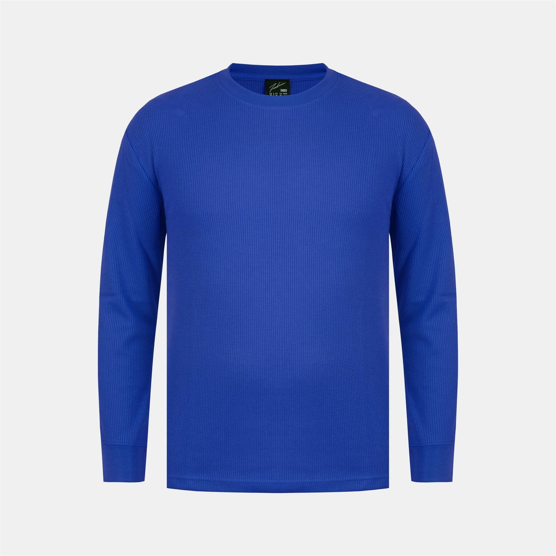 Fabric Crew Neck Long Sleeve Waffle T-Shirt