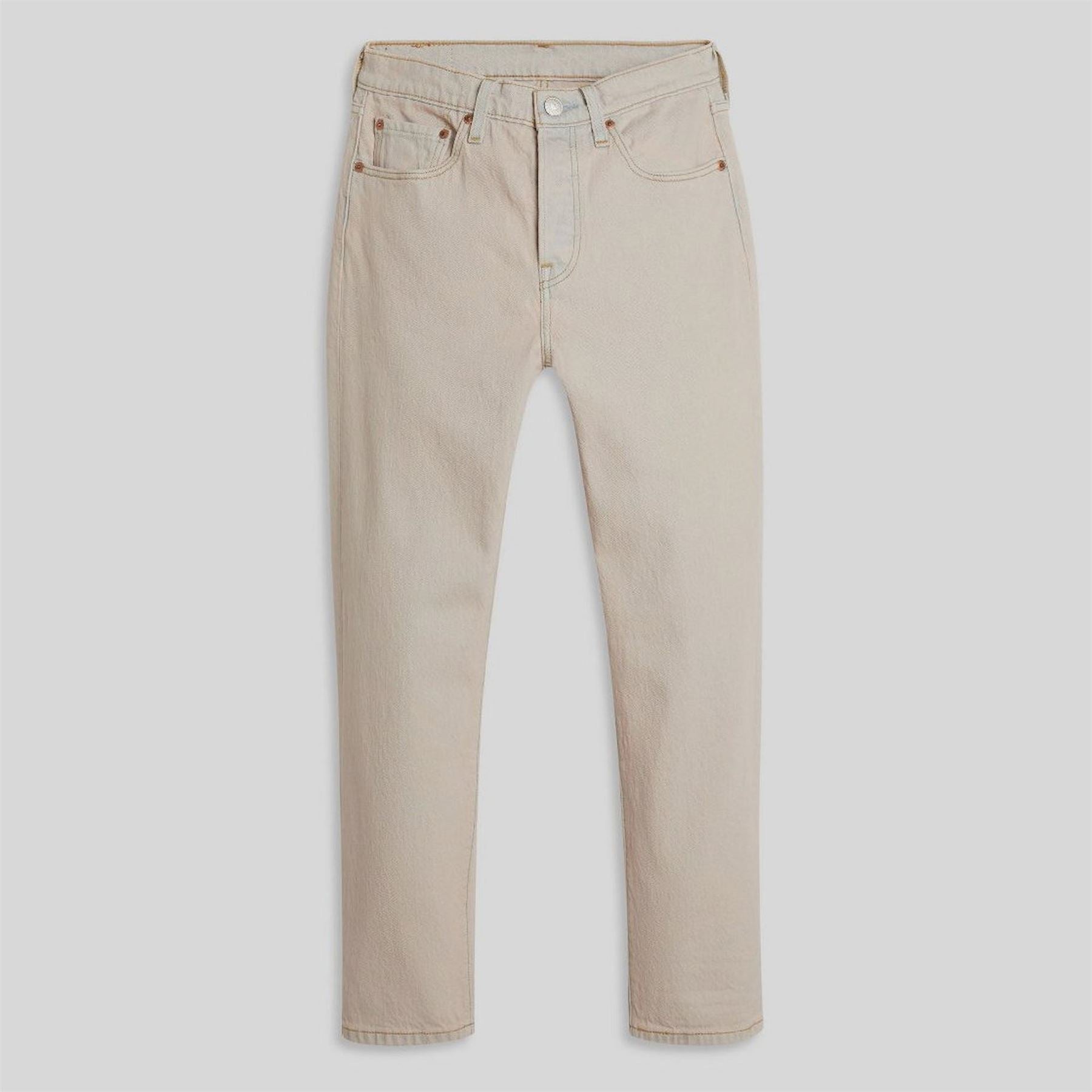 Levis 501 Cropped Mid Rise Cotton Straight Leg Jeans