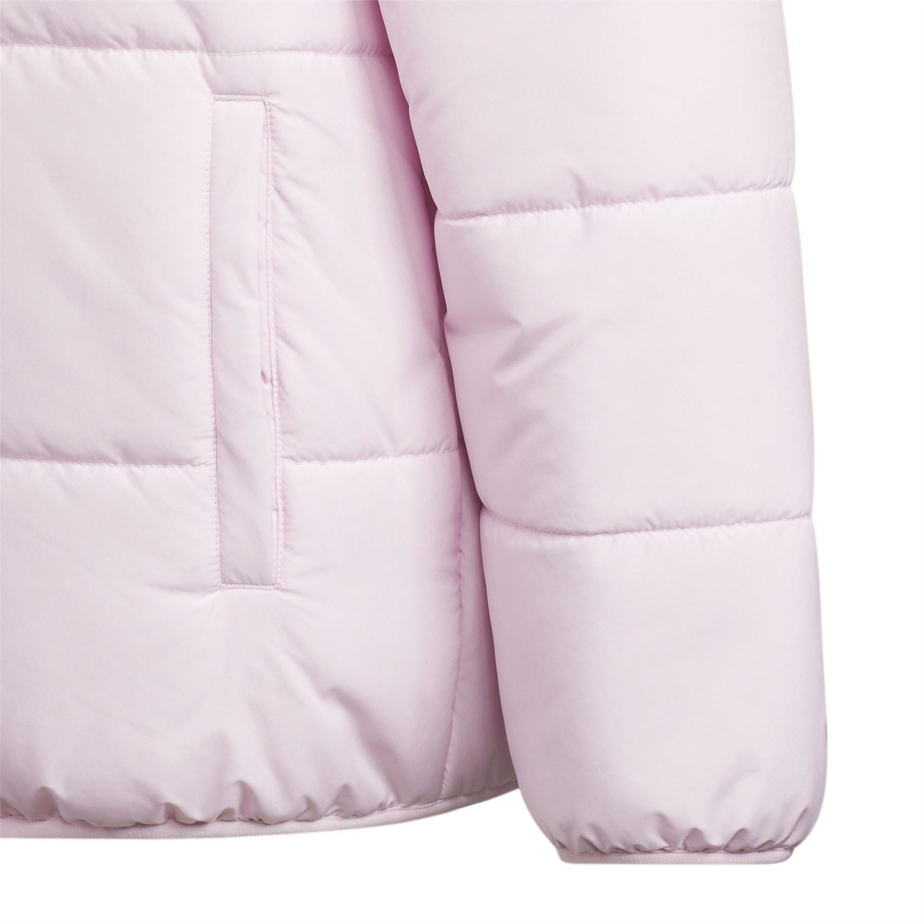 adidas Hooded Zipped Pocket Solid Patterned Puffer Jacket