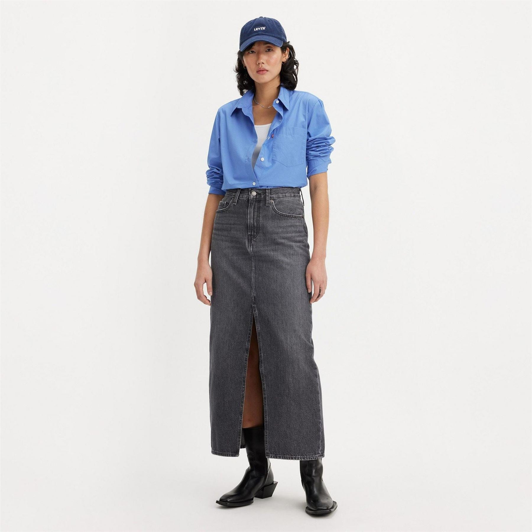 Levis Ankle Column Denim Skirt