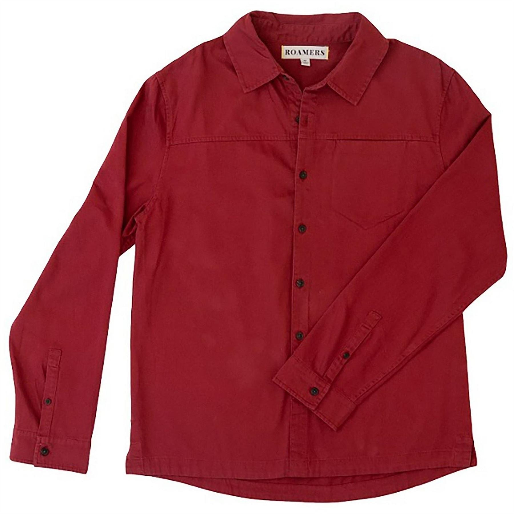 Roamers and Seekers Collared Neck Long Sleeve Shirt with Chest Pocket