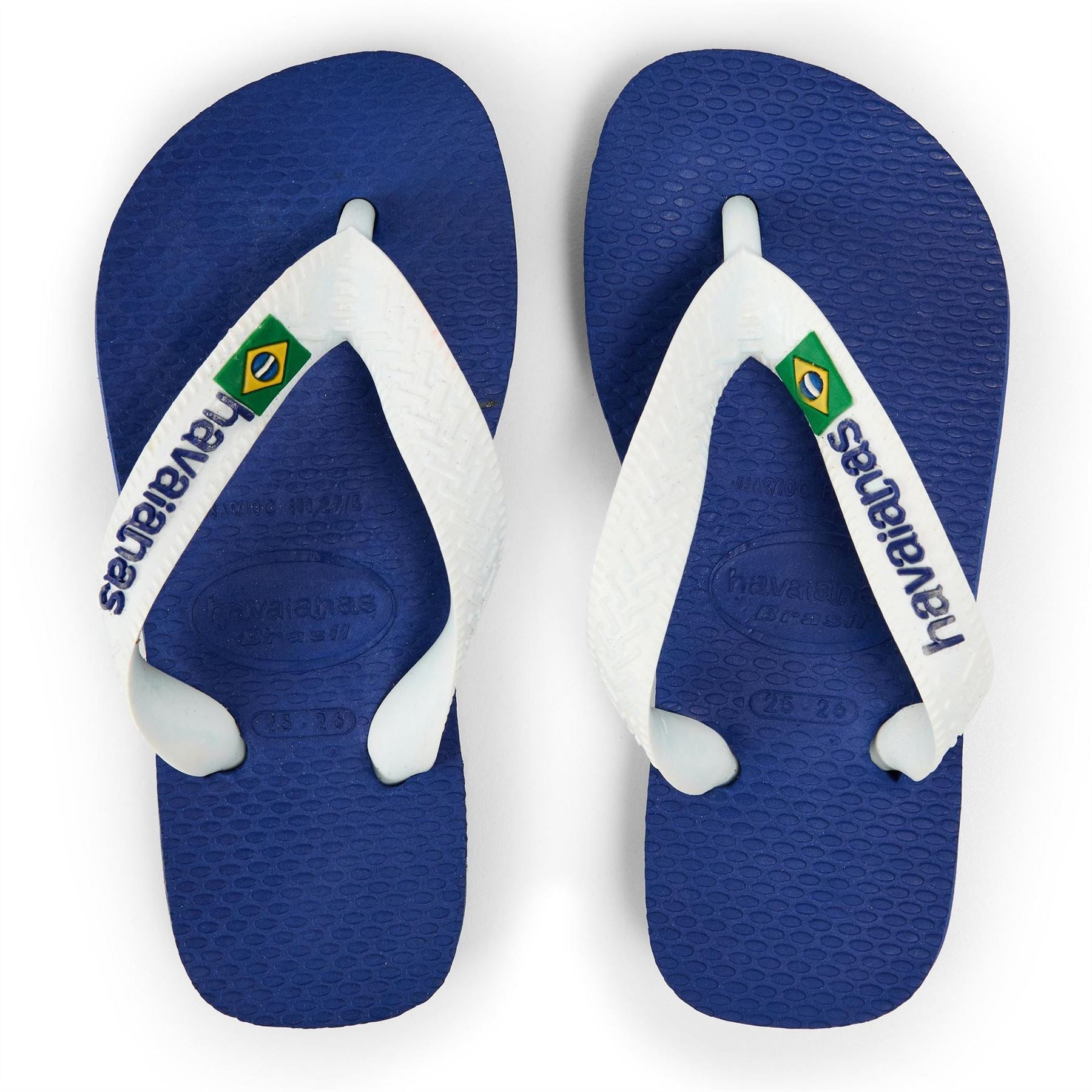 Havaianas Brasil Logo Marine Blue 25 26 Flip Flops Unisex Kids