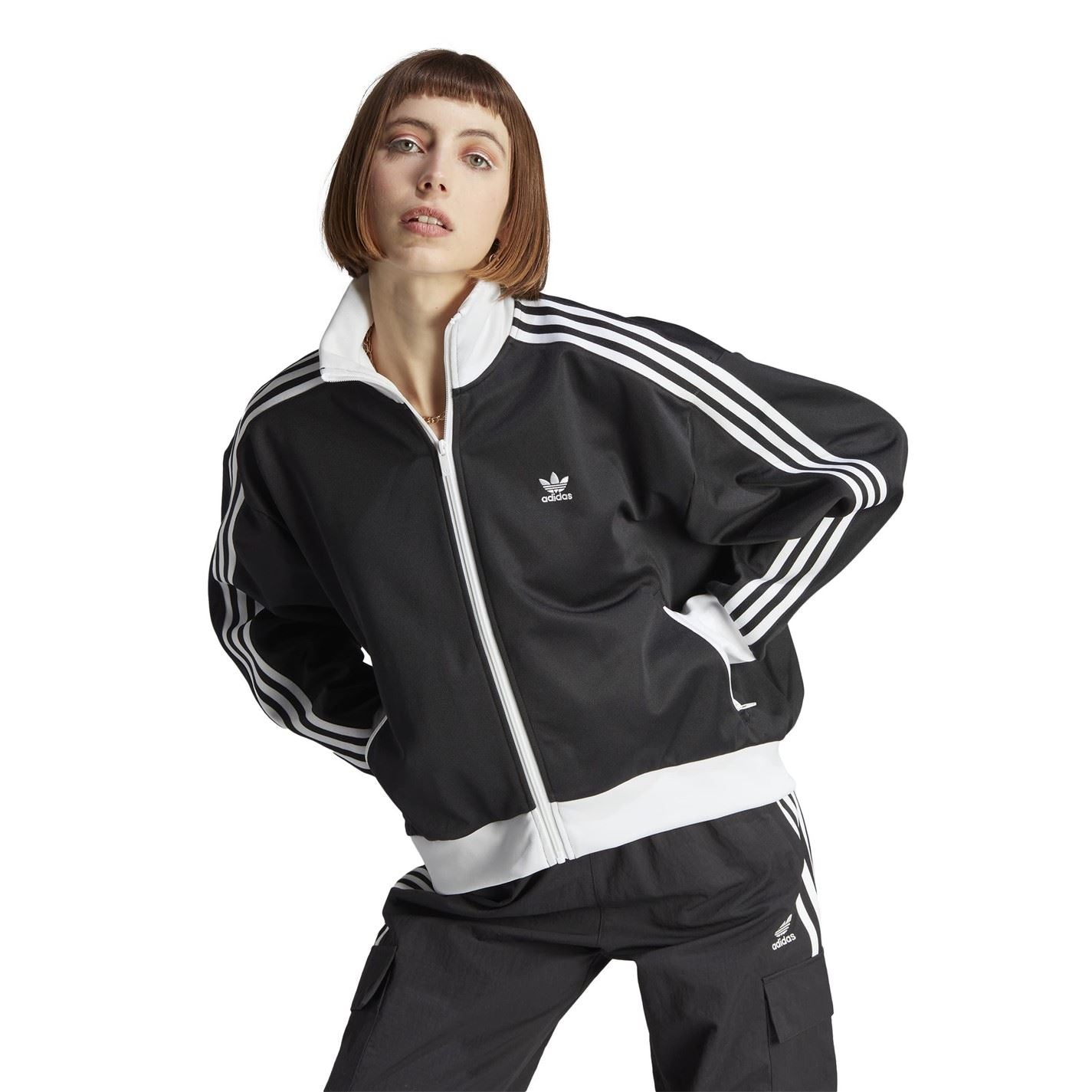 adidas Originals Track High Neck Ribbed Cuff Jacket