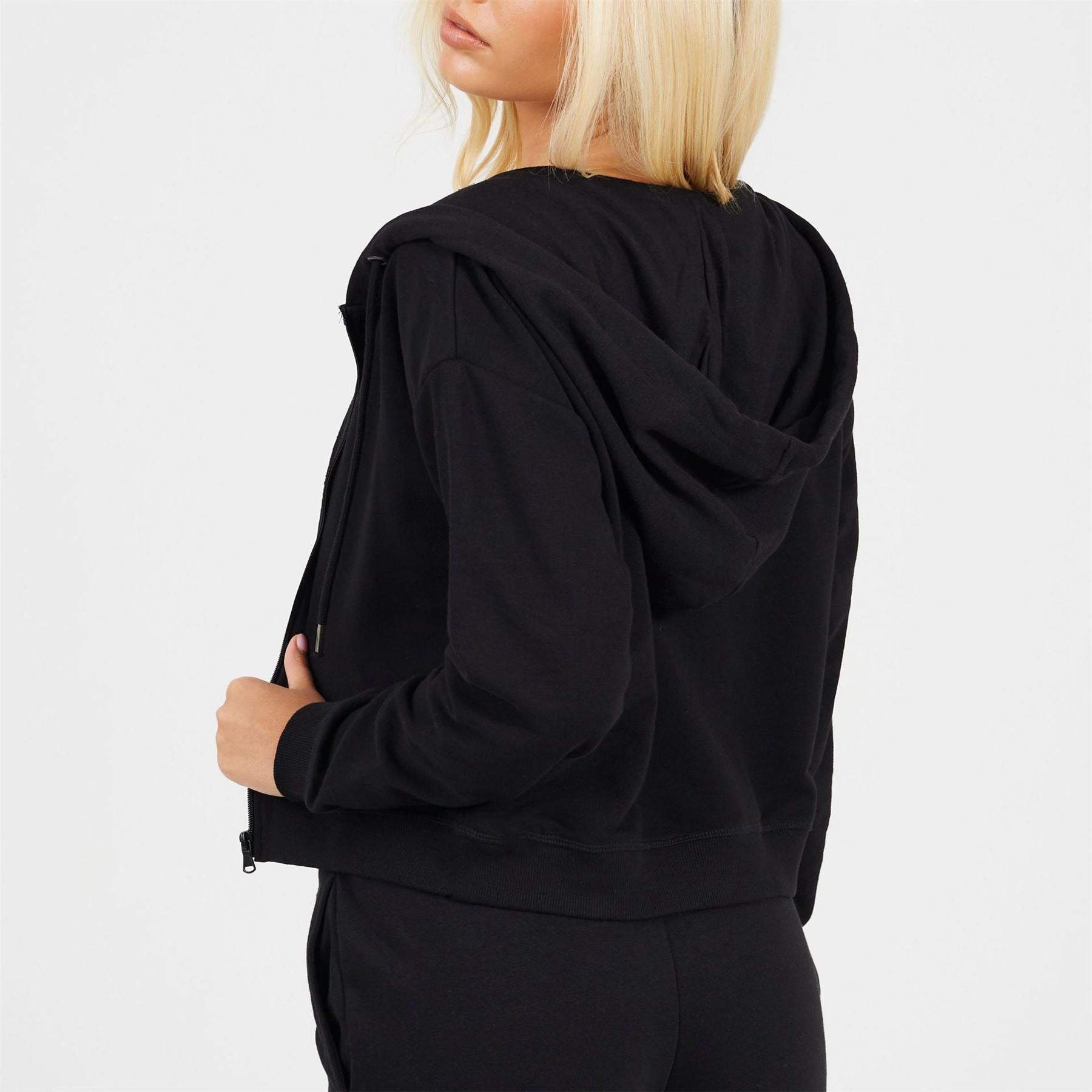 Brave Soul Cropped Zip Through Hoodie With Pockets