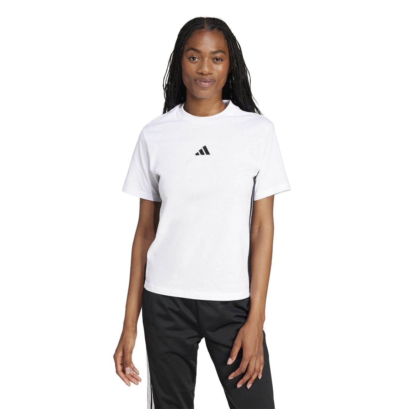 adidas Womens Essentials 3 Stripes Cotton T-Shirt