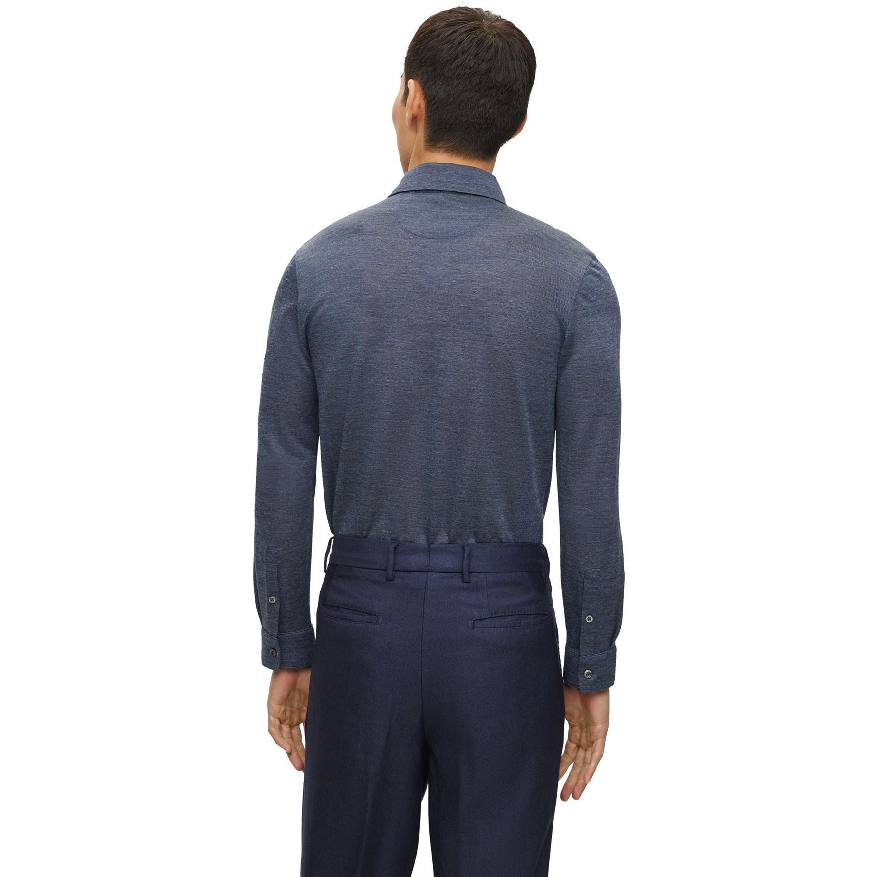 Boss Collared Neck Long Sleeve Regular Fit Shirt