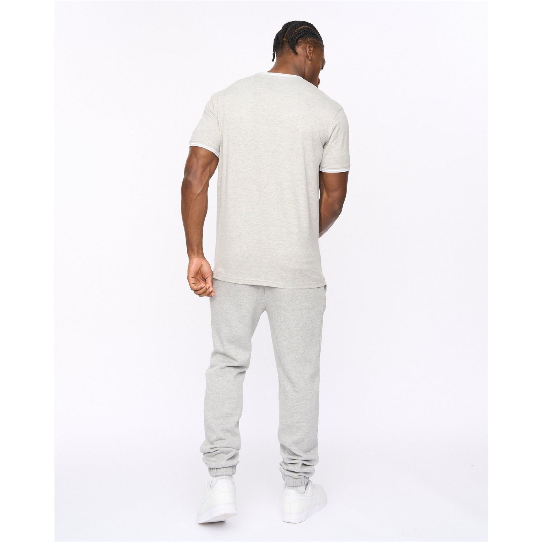 Crosshatch Preece Hem Label Patch Crew Neck Short Sleeve T-Shirt