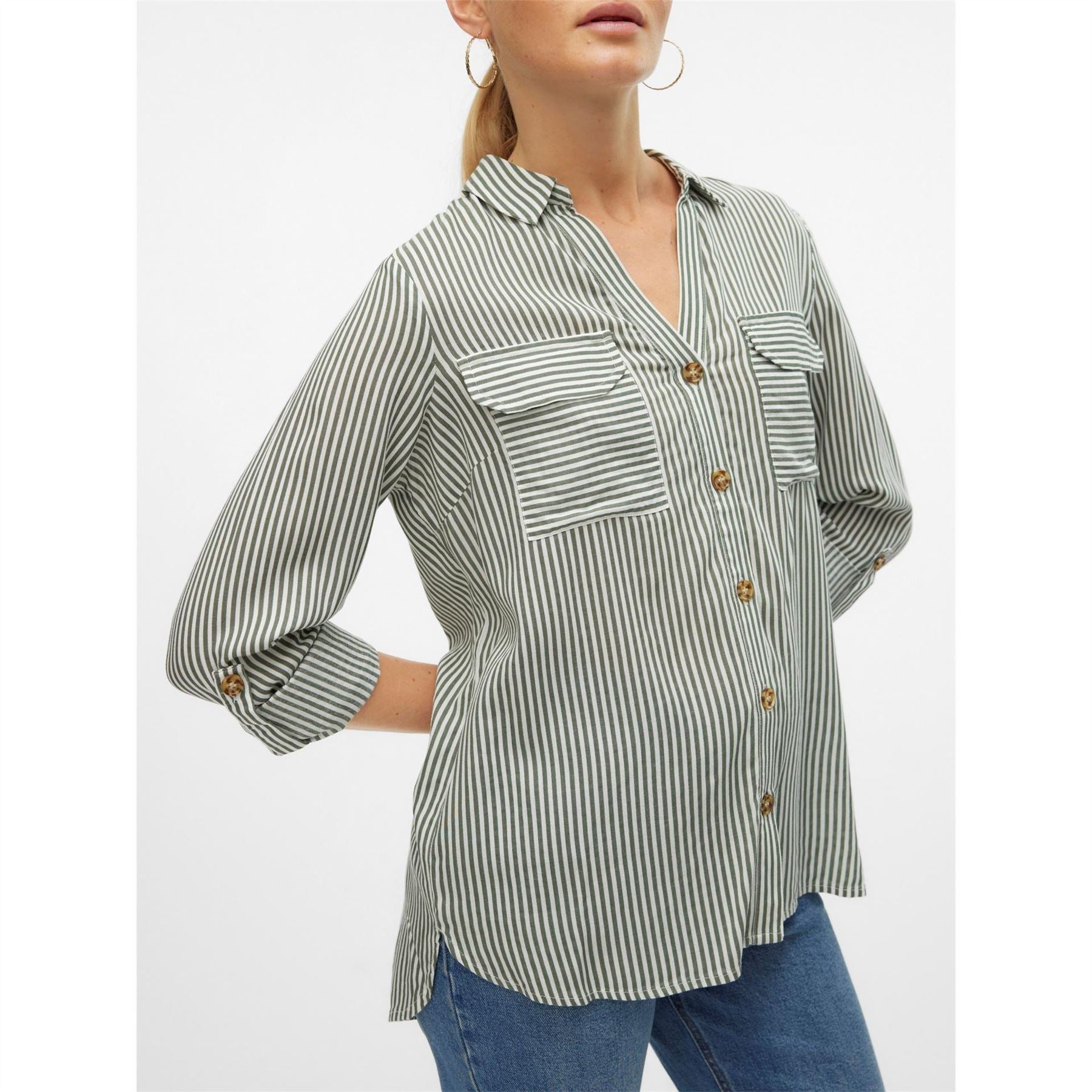 Vero Moda Bumpy Regular Fit V-Neck Long Sleeve Shirt