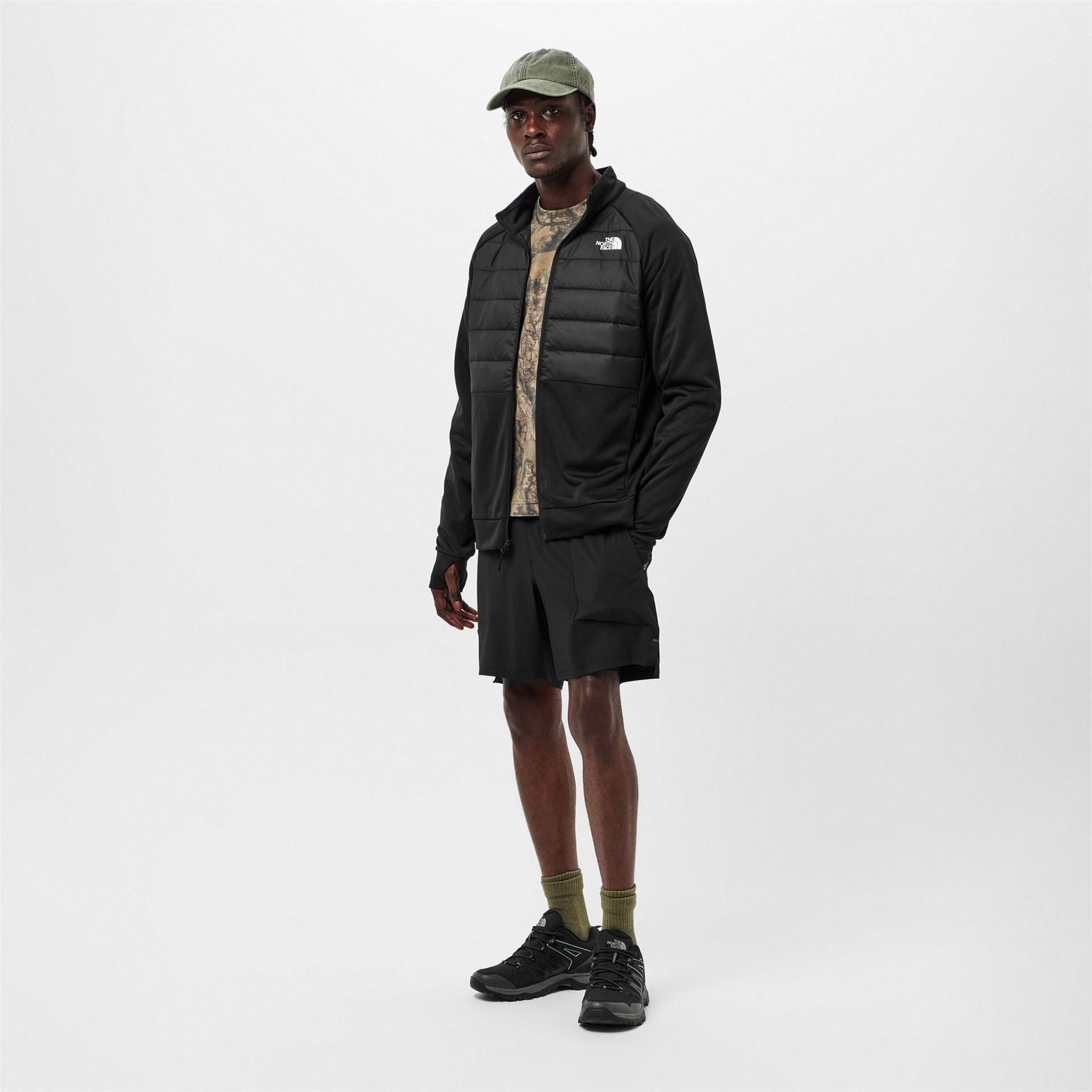The North Face Reaxion Hybrid Full Zipper Ribbed Cuff Jacket