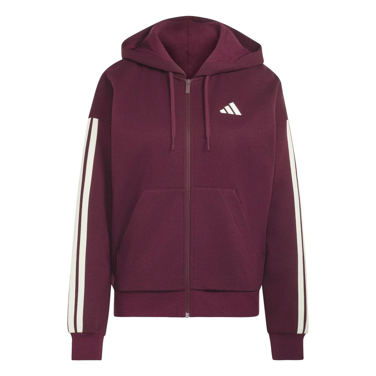 adidas Womens 3 Stripe Zip Track Hoodie