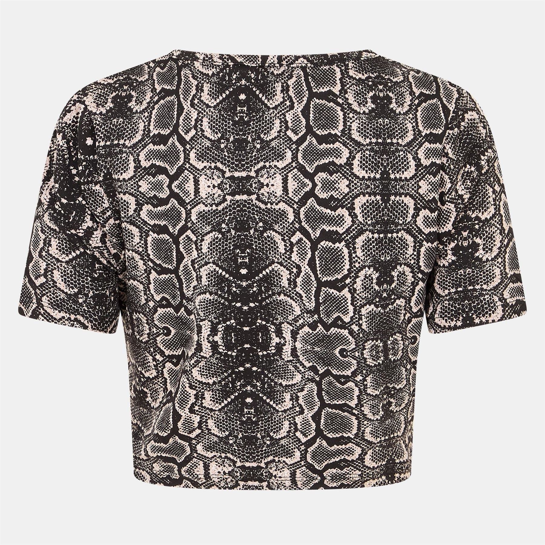 Brave Soul Print Crop T-Shirt