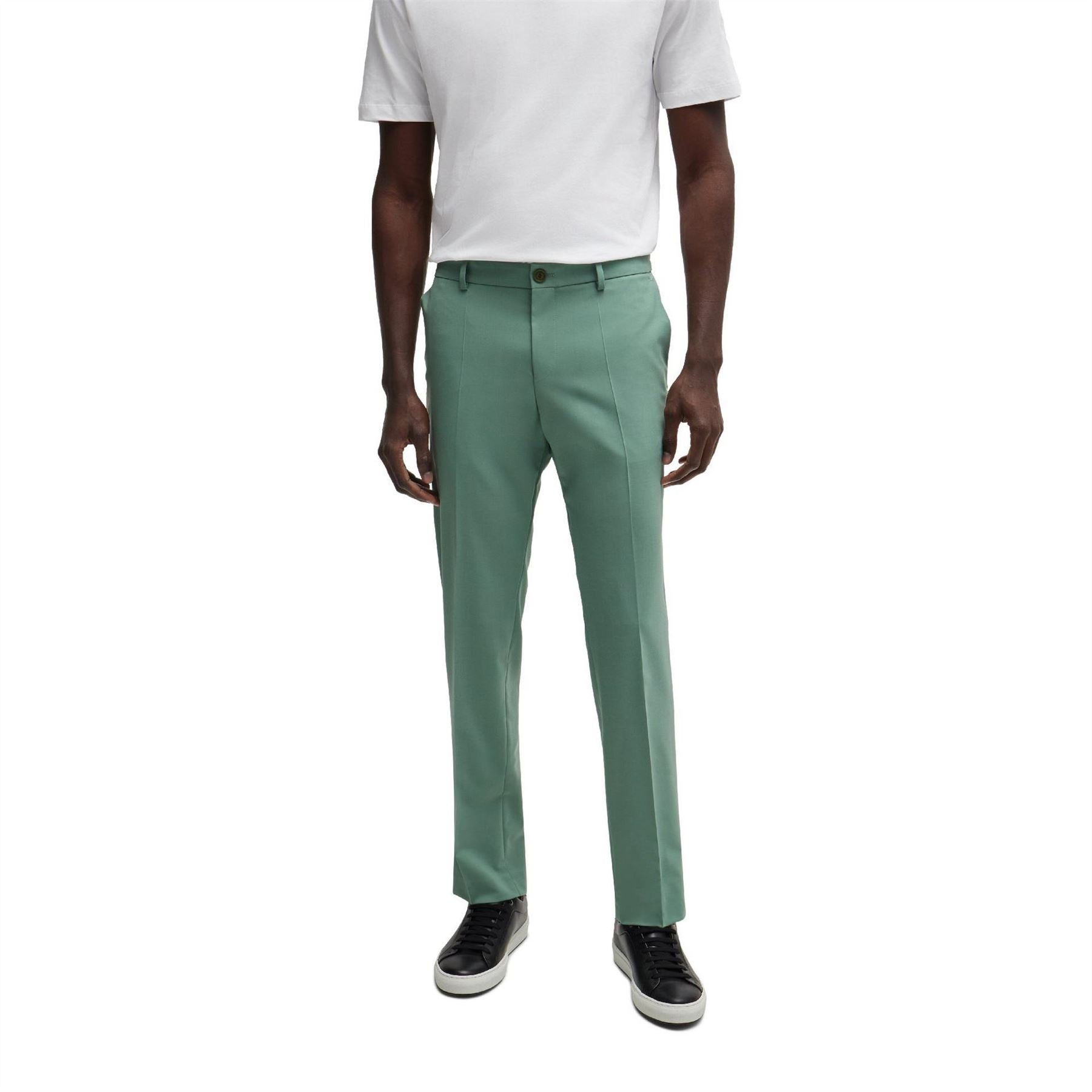 Boss Genius Solid Patterned Straight Chinos