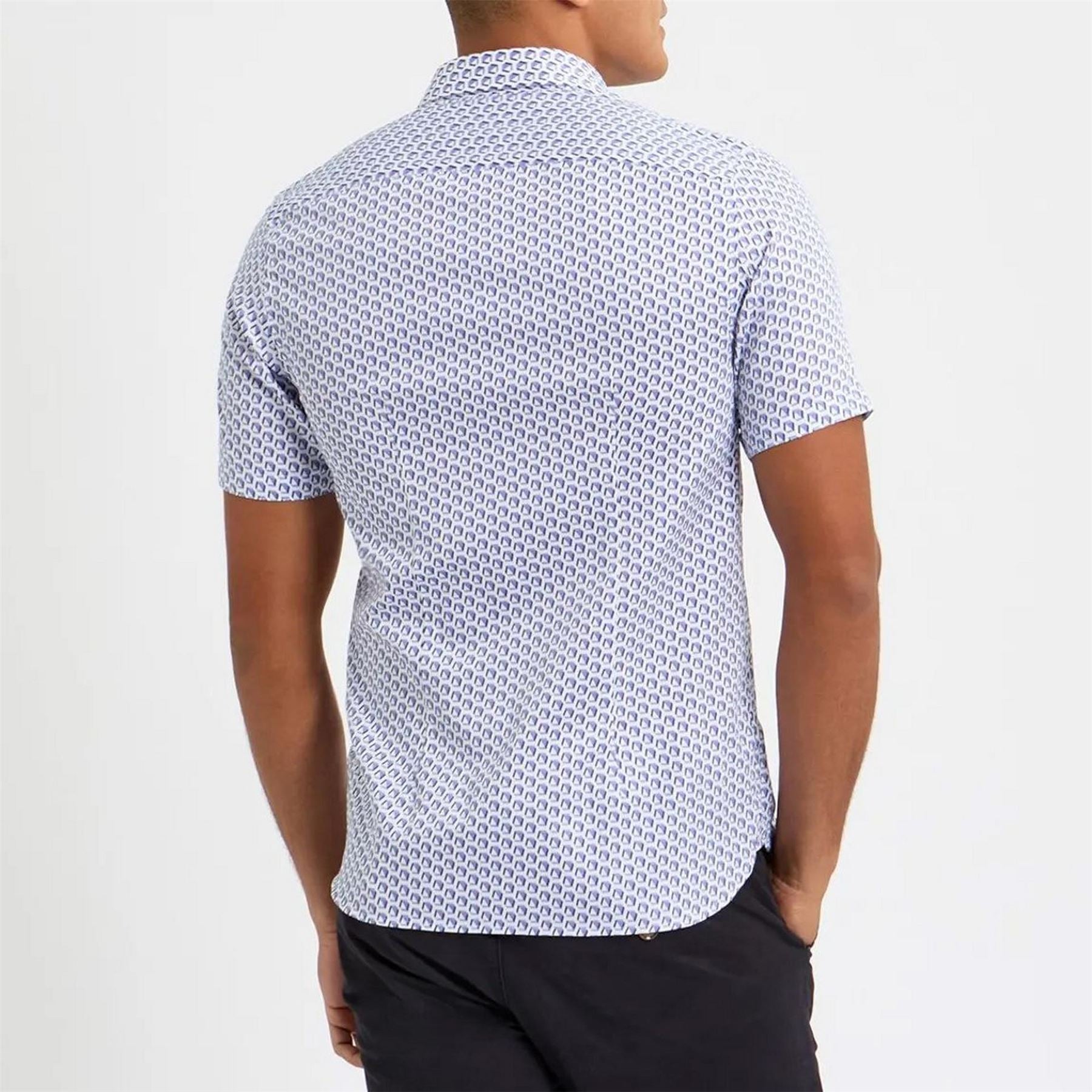 Ted Baker Geo Geographic Print Regular Fit Short Sleeve Shirt