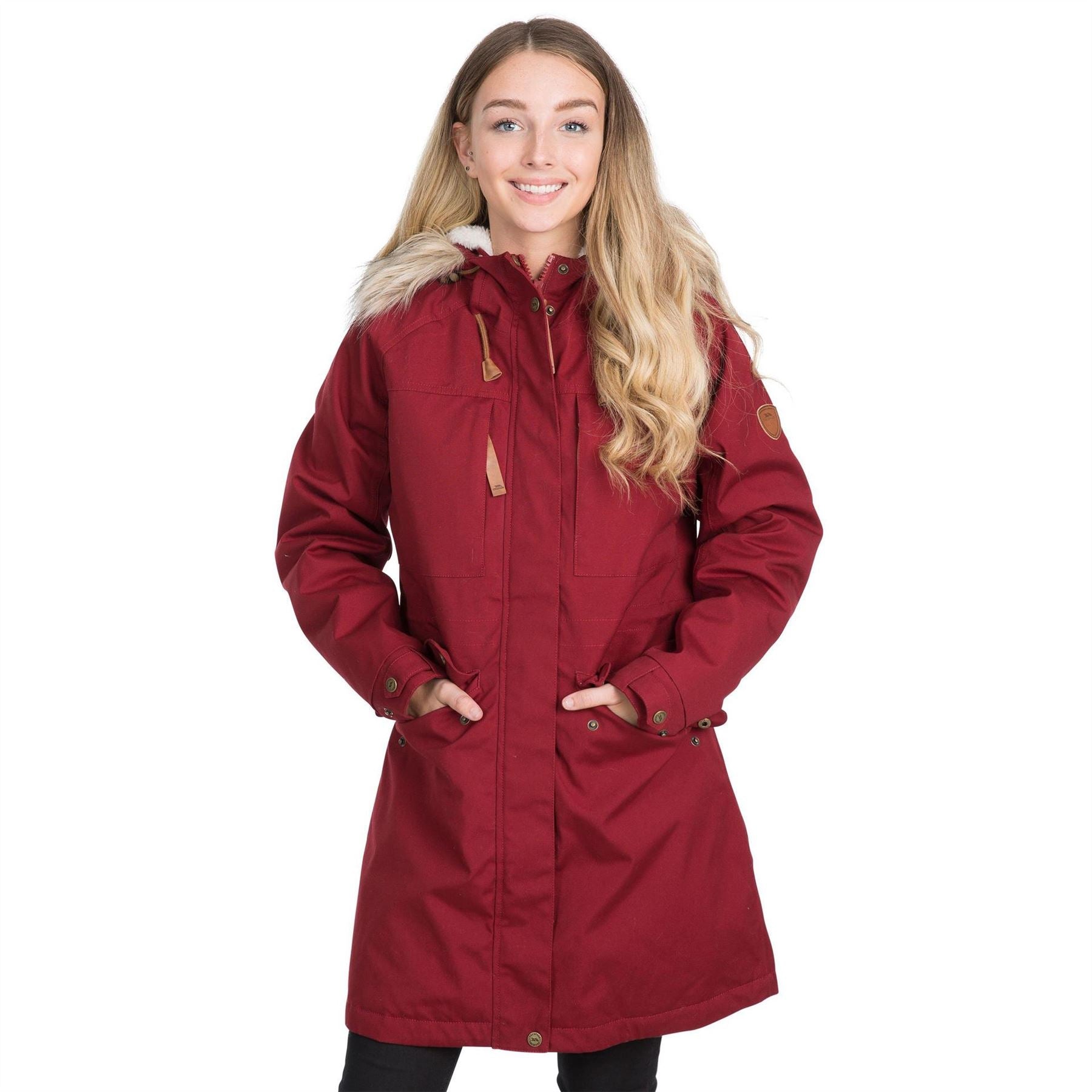 Trespass Faithful Hooded Solid Patterned Parka Coat