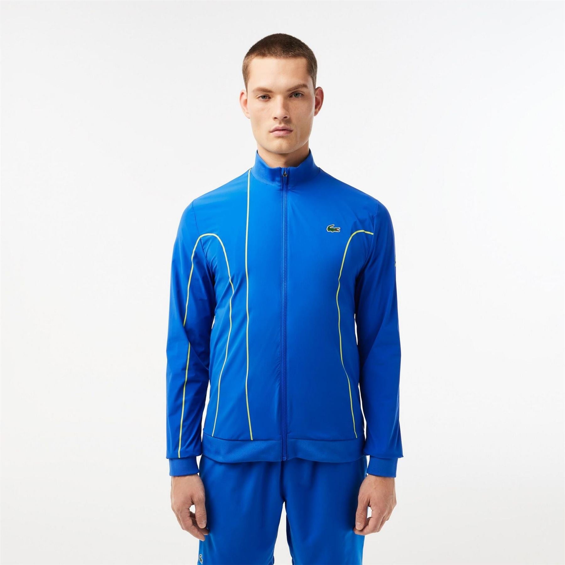 Lacoste Regular Fit Zip Neck Long Sleeve Athletic Top