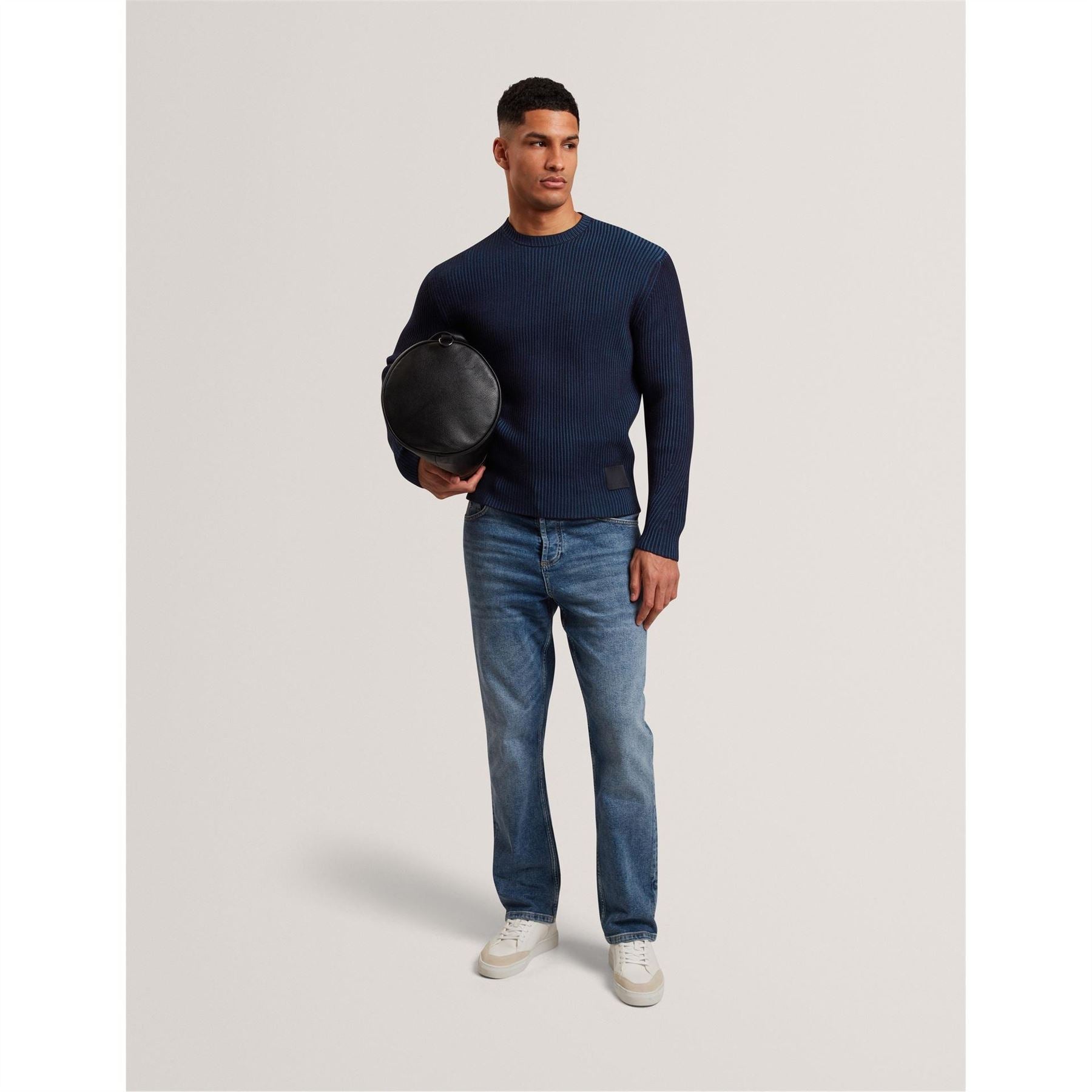 Ted Baker Textured Crew Neck Long Sleeve Sweater
