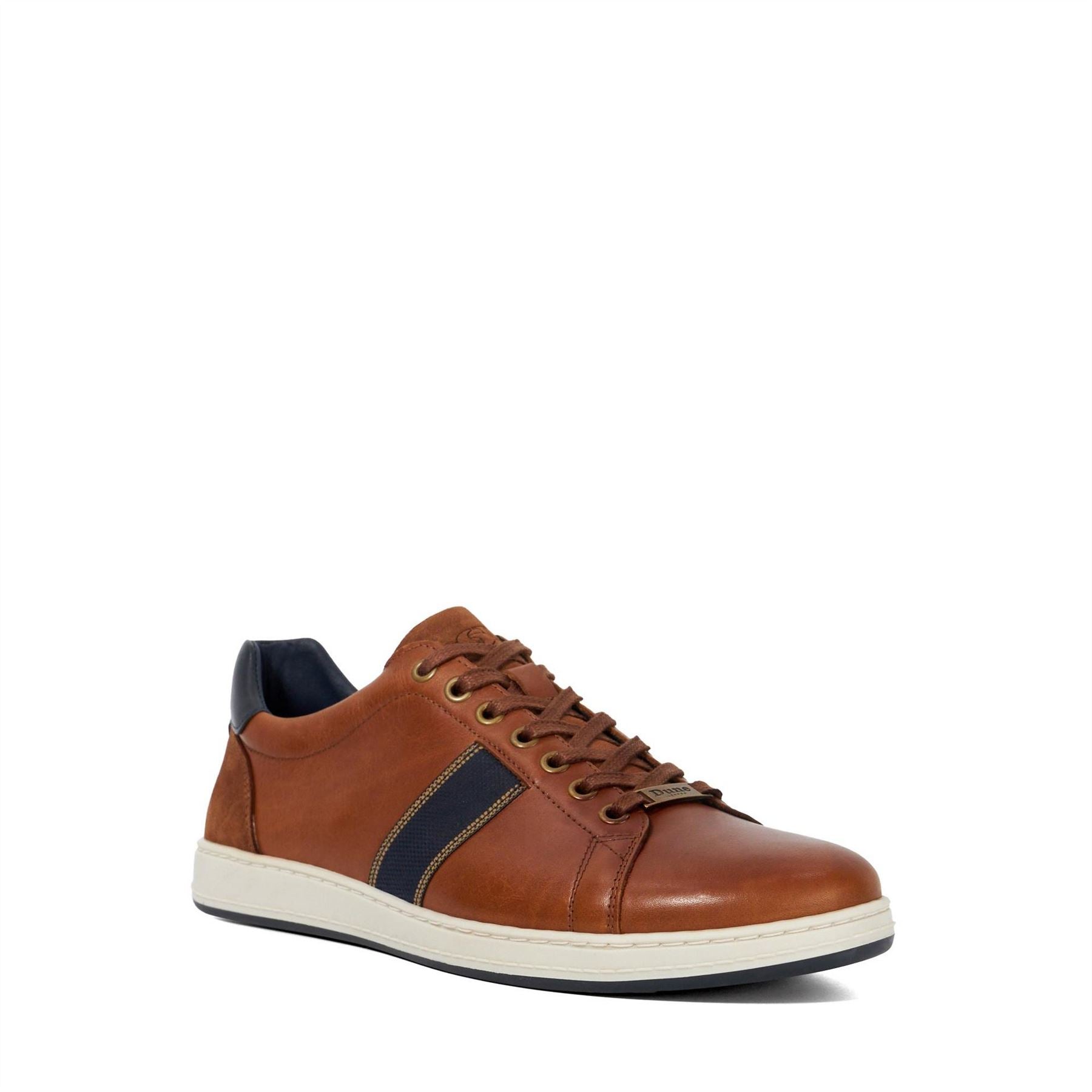 Dune London Lo Trint Stripe Lace Up Canvas Low Top Sneakers