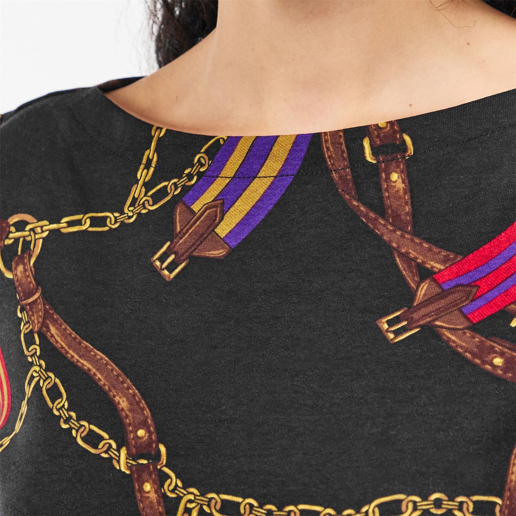Lauren by Ralph Lauren Judy Boat Neck Three Quarter Sleeve T-Shirt