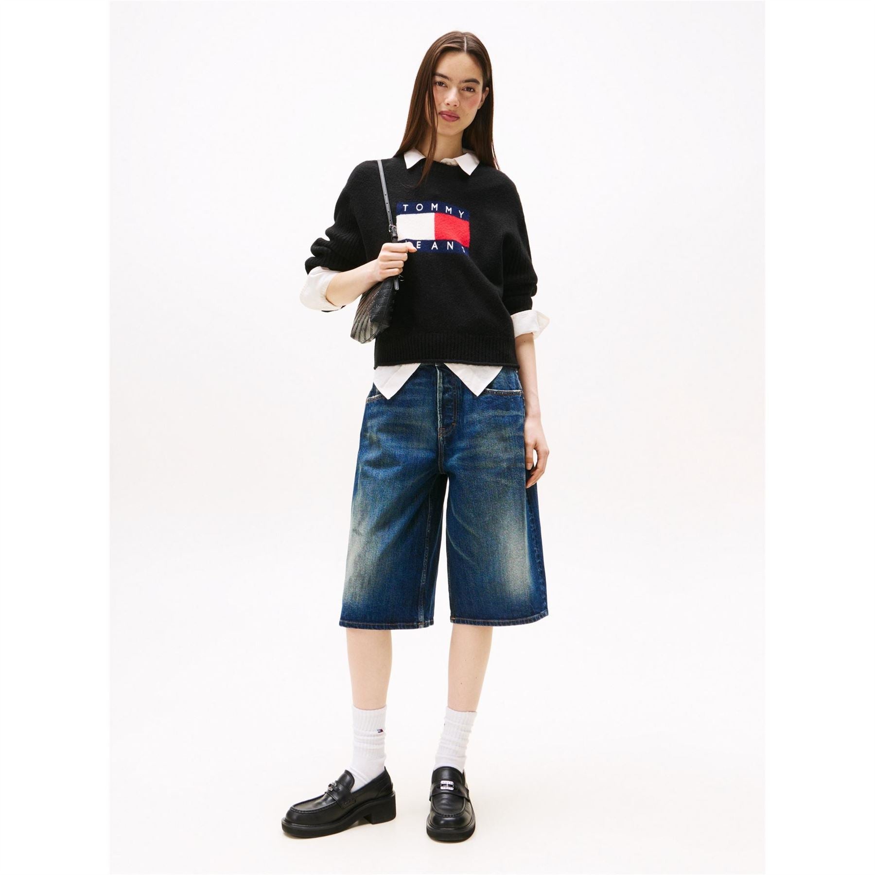 Tommy Jeans Flag Graphic Crew Neck Long Sleeve Sweater