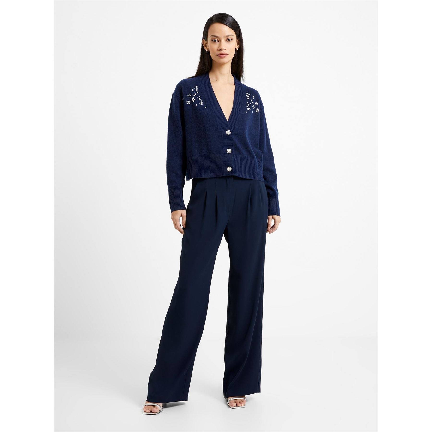 French Connection Vhari Long Sleeve V Neck Relaxed Fit Jacket