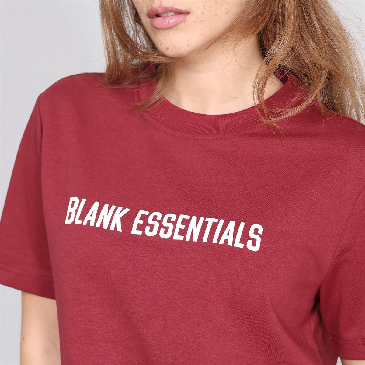 Blank Essentials College Lettering Crew Neck Short Sleeve Boyfriend T-Shirt