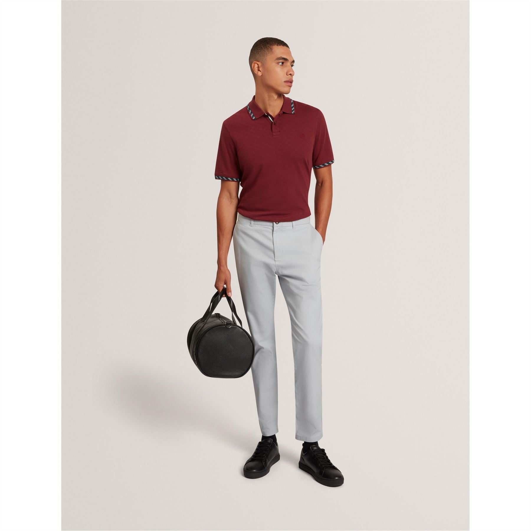 Ted Baker Jacquard Collared Neck Short Sleeve Polo Shirt