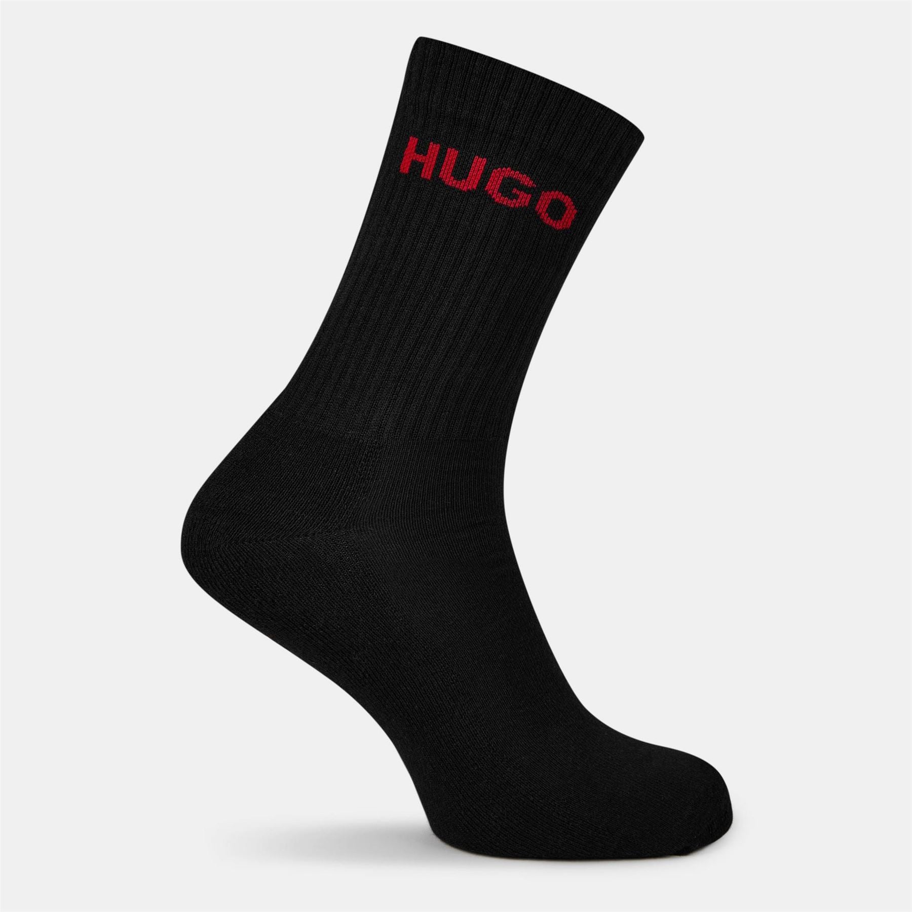 Hugo HUGO Ribbed Logo 6 Pack Crew Socks