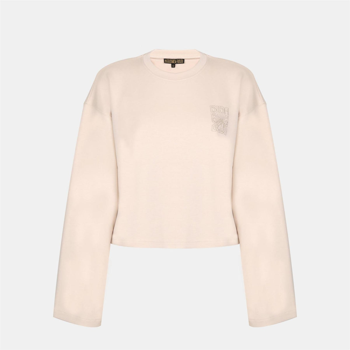 Biba Logo Print Crew Neck Long Sleeve Sweater