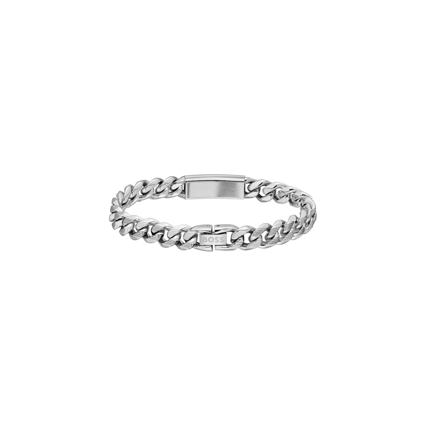Boss Kassy Emblem Stainless Steel Black Ip Pendant Bracelet