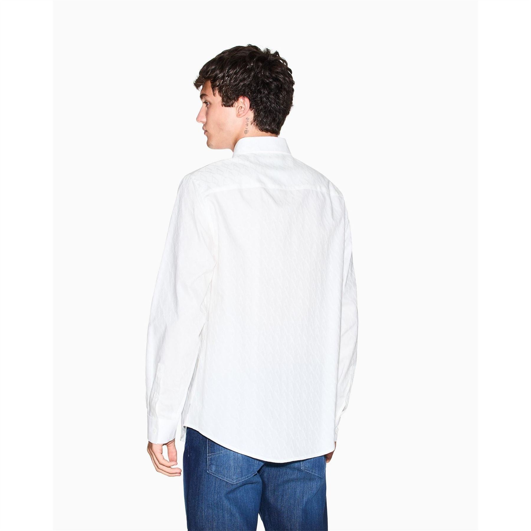 Armani Exchange Exchange Collared Neck Long Sleeve Shirt