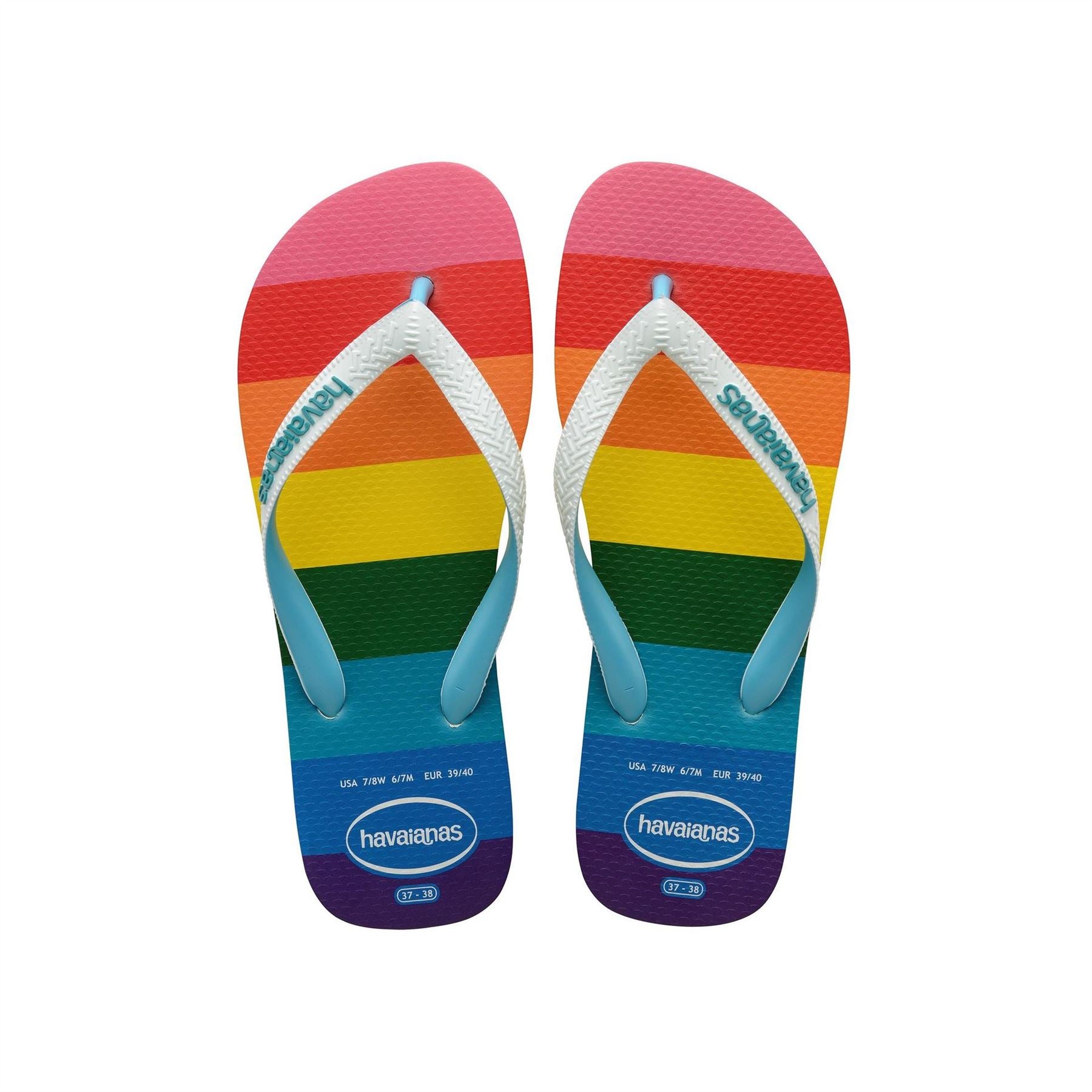Havaianas Womens Hav. Top Pride Allover Blue 35 36 Flip Flops