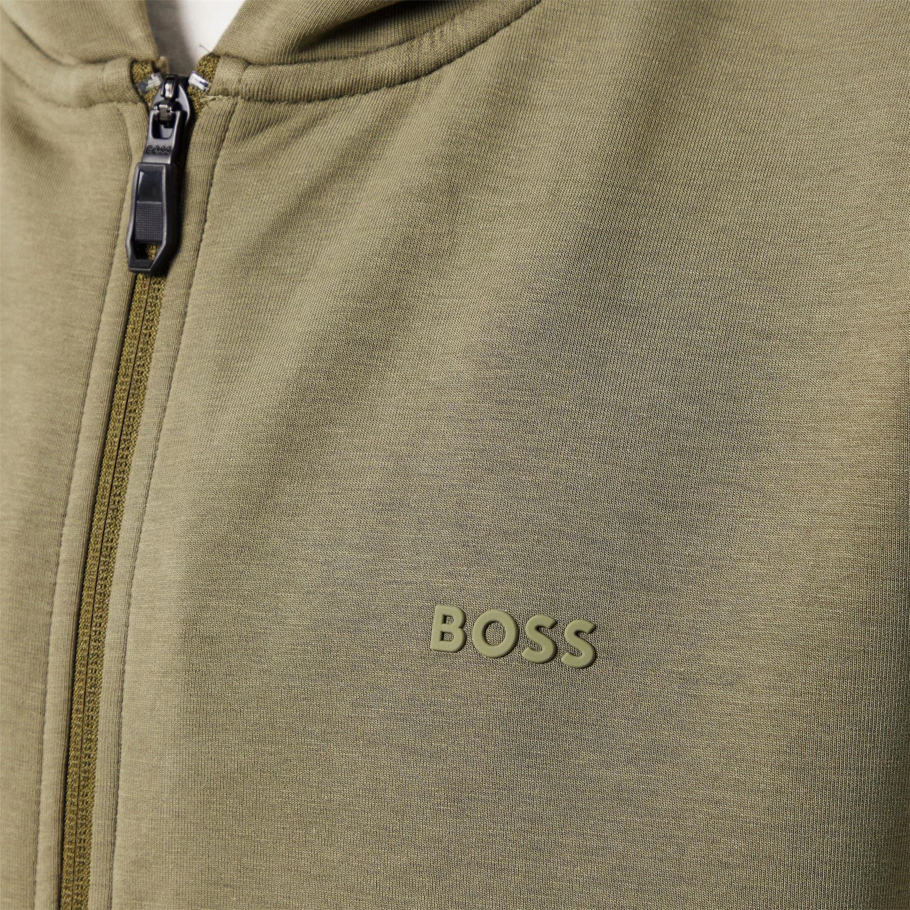 Boss BOSS GREEN Full Zip Hoodie with Adjustable Drawstring Hood   Streamlined Design