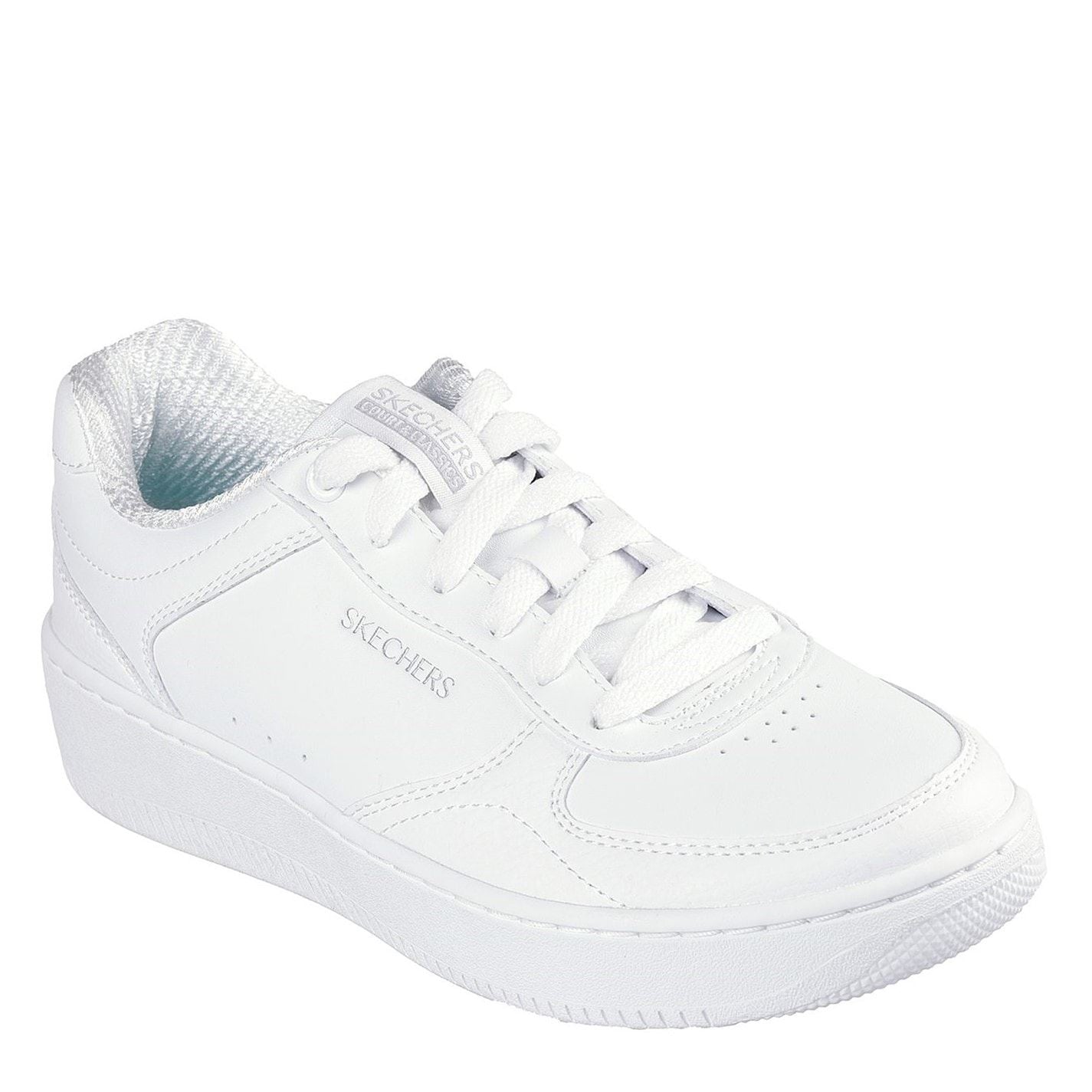 Skechers Duraleather Overlay Lace Up Low Top Trainers