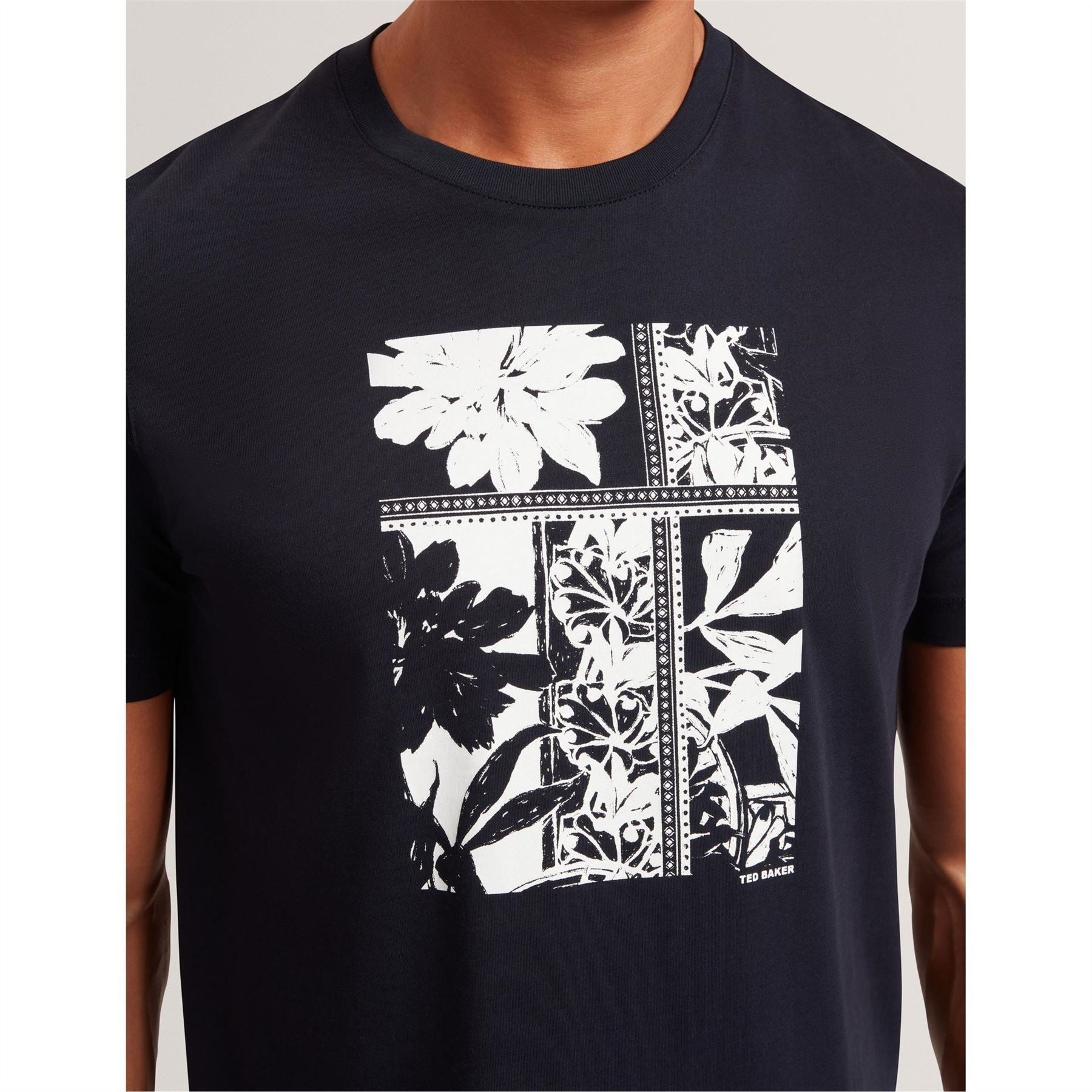 Ted Baker Box Print Crew Neck Short Sleeve T-Shirt