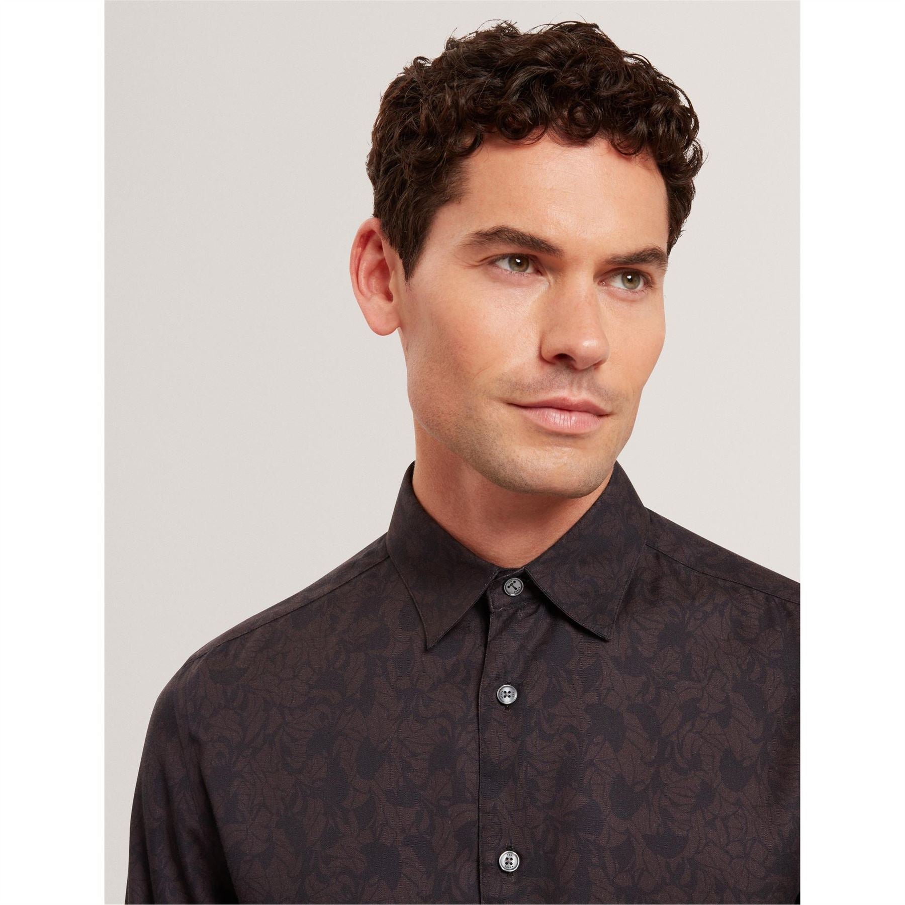 Ted Baker Floral Collared Neck Long Sleeve Shirt
