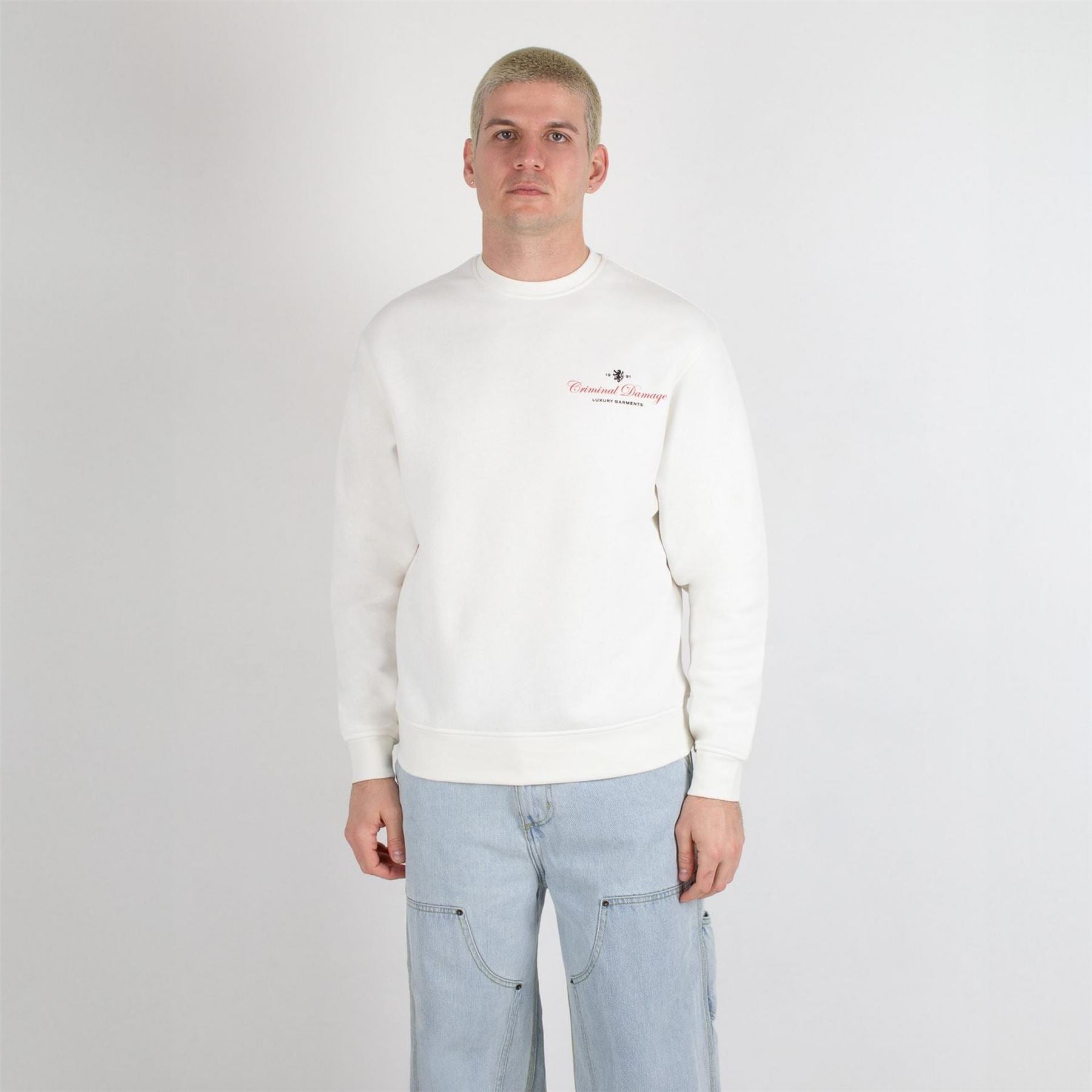 Criminal Damage Lux Lettering Crew Neck Sweatshirt
