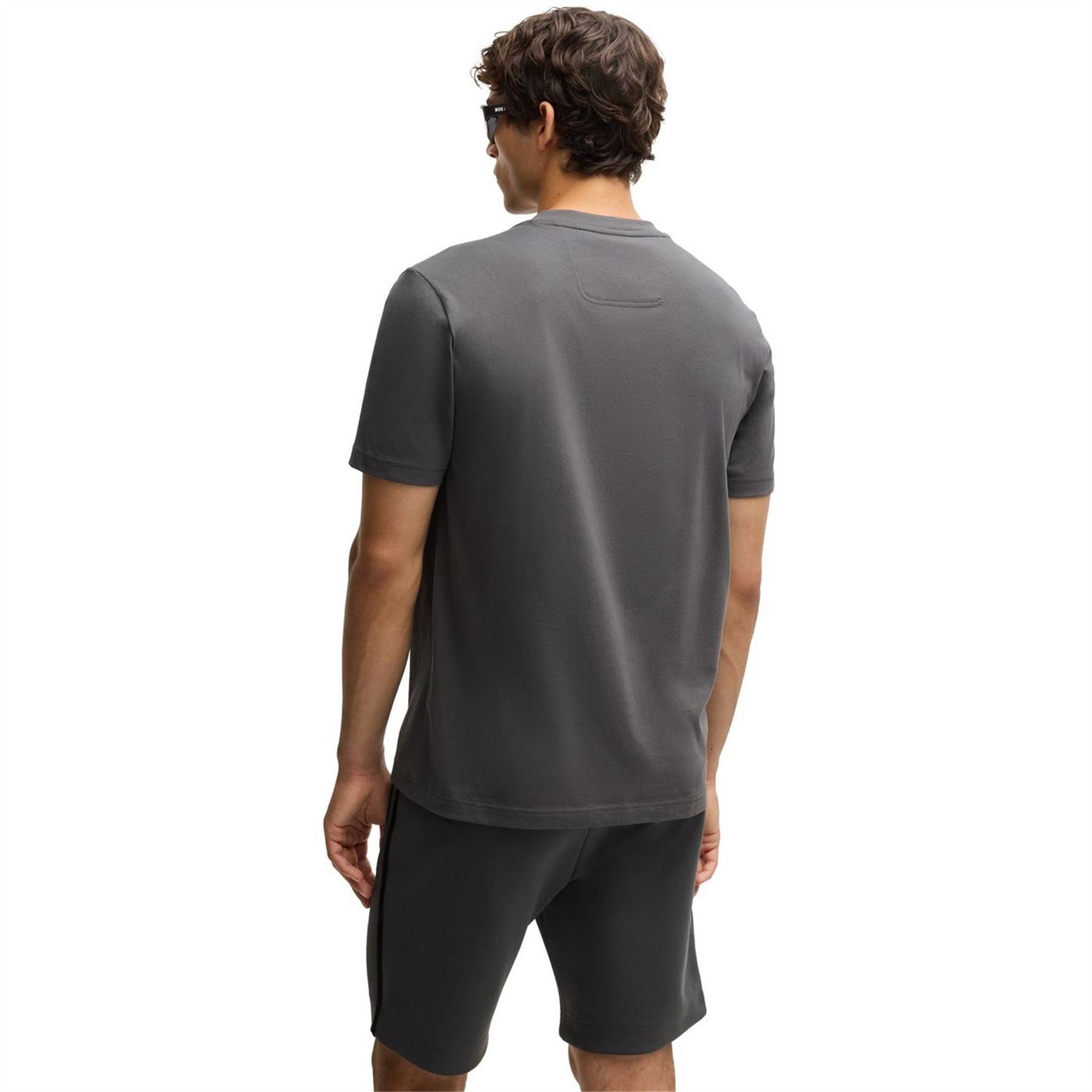 Boss Tape Logo Print Crew Neck Regular Fit T-Shirt