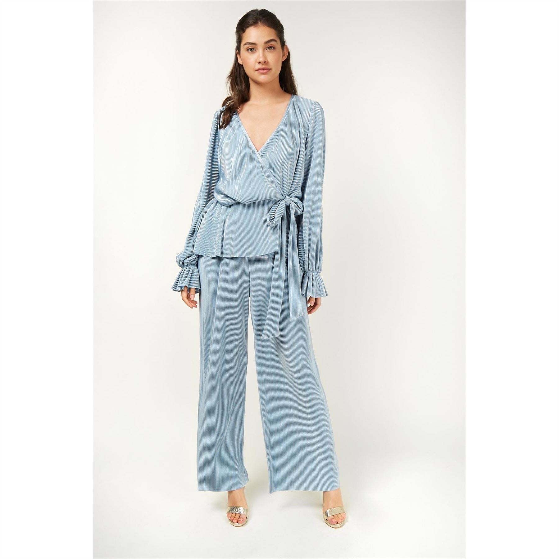 Little Mistress Ribbed Wide Leg Trousers