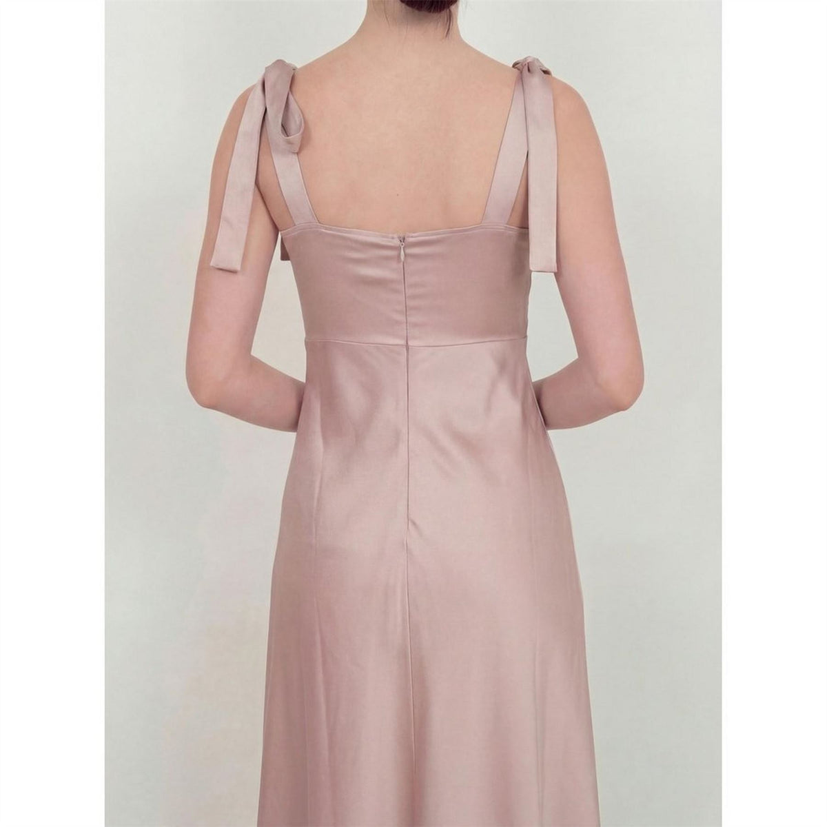 Maya Deluxe Tie Shoulder Satin Maxi Bridesmaid Dress