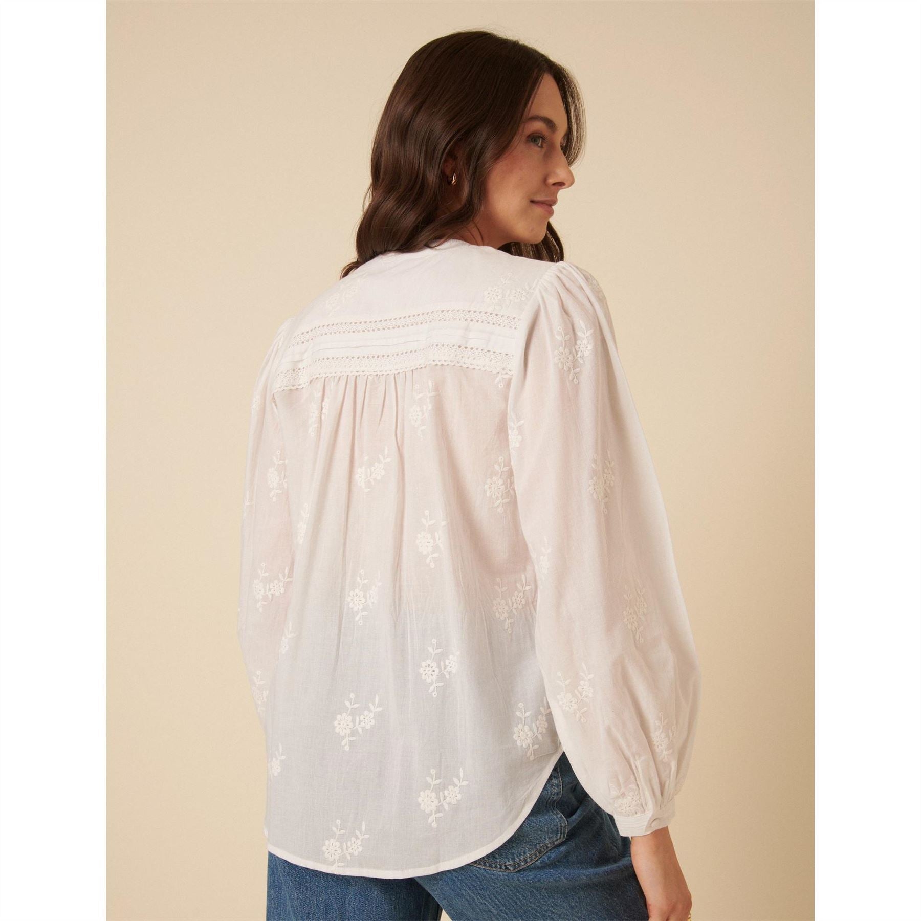 Nobodys Child Floral Embroidered Broderie Anglaise Long Sleeve Blouse