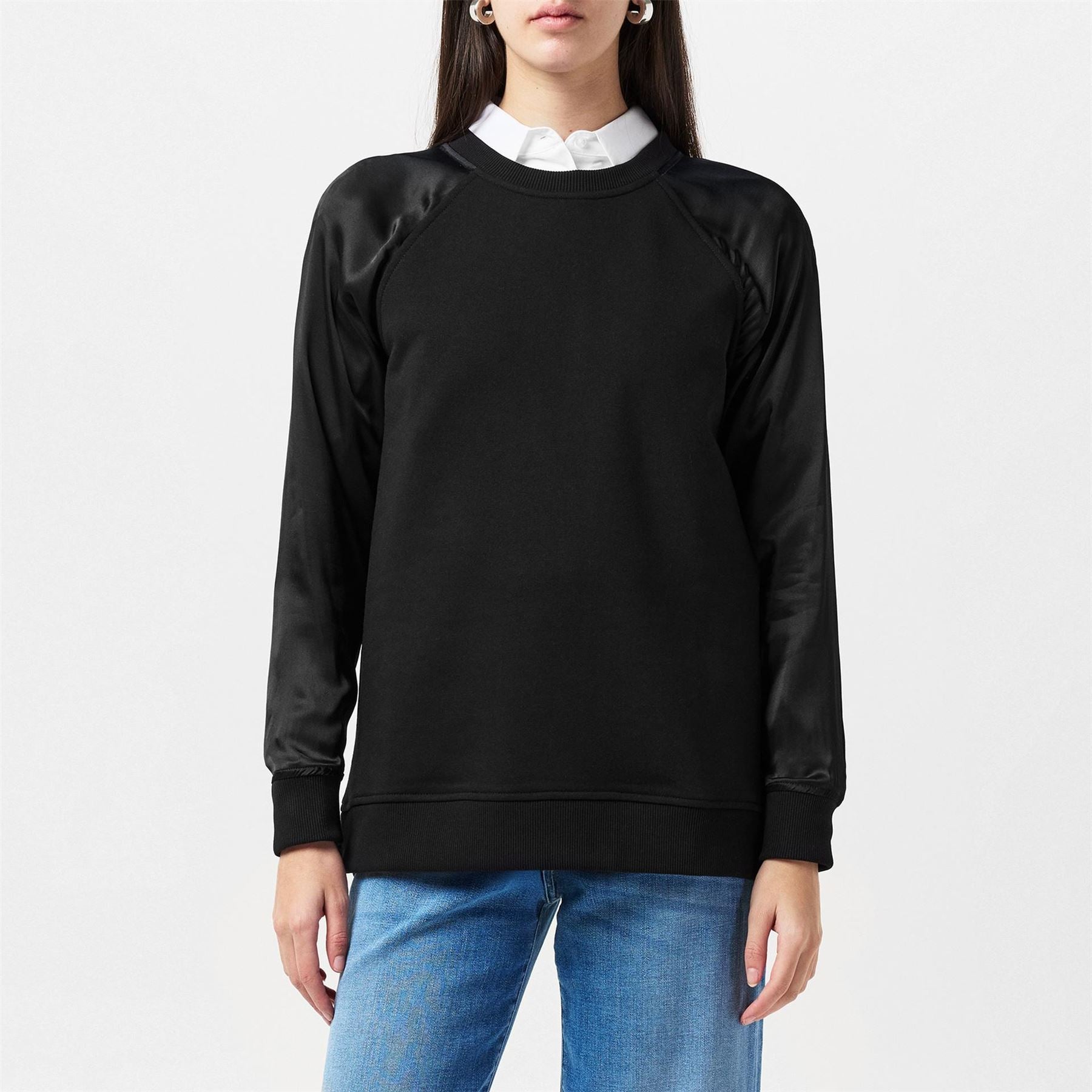 Great Plains Satin Crew Neck Relaxed Fit Sweatshirt
