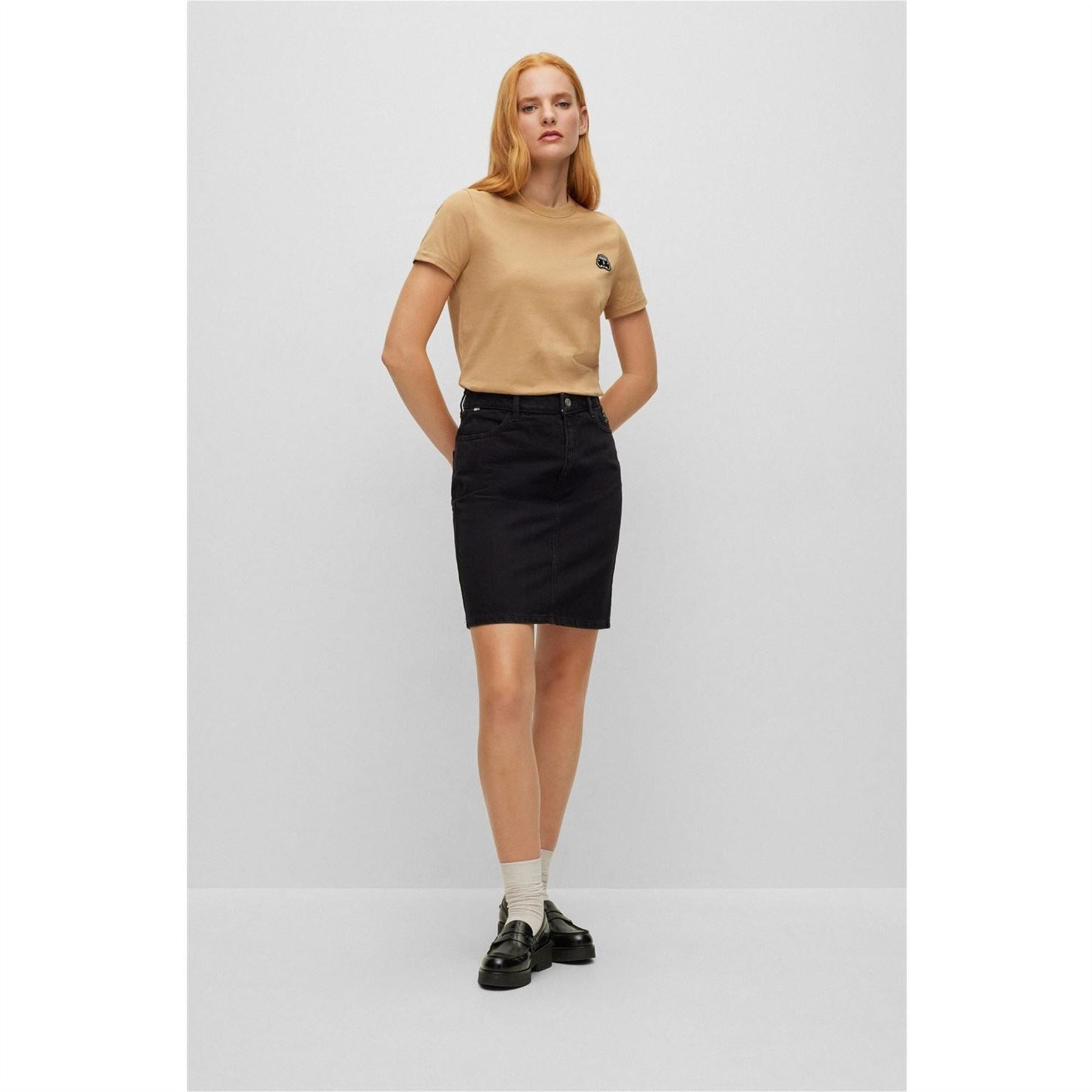Boss Denim Skirt With London Inspired Patches