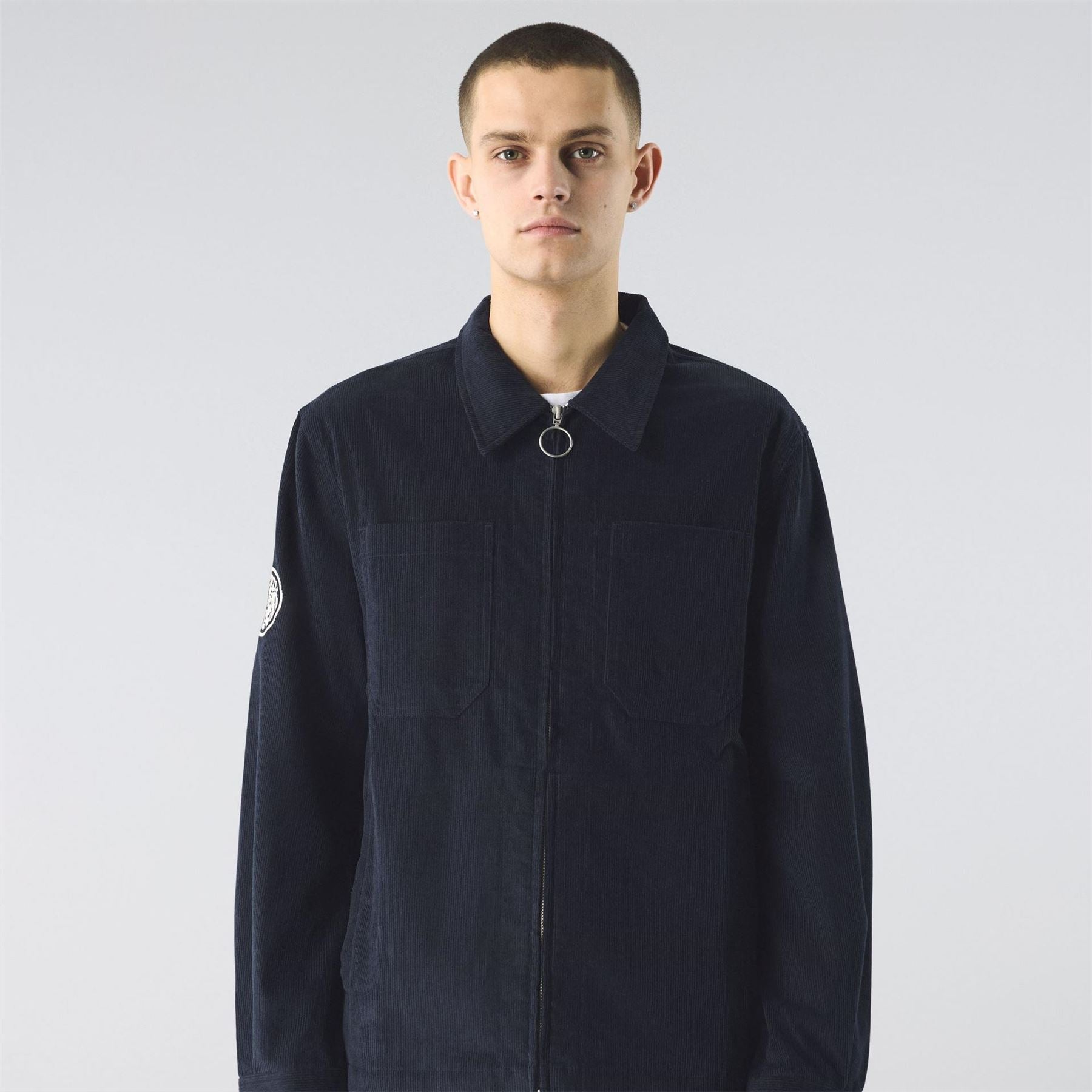 Pretty Green Cord Full Zip Long Sleeve Overshirt