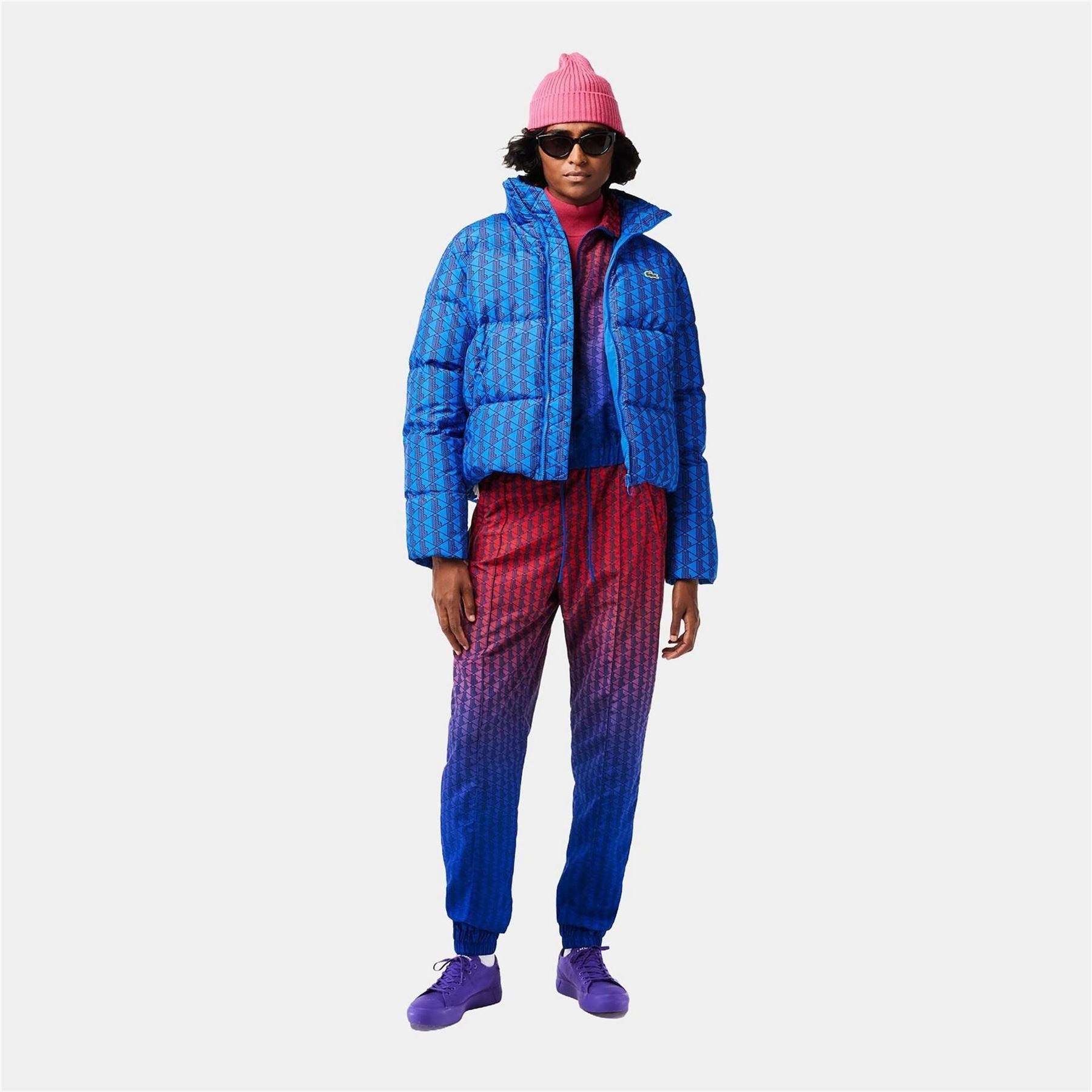 Lacoste Monogram Print Puffer Jacket