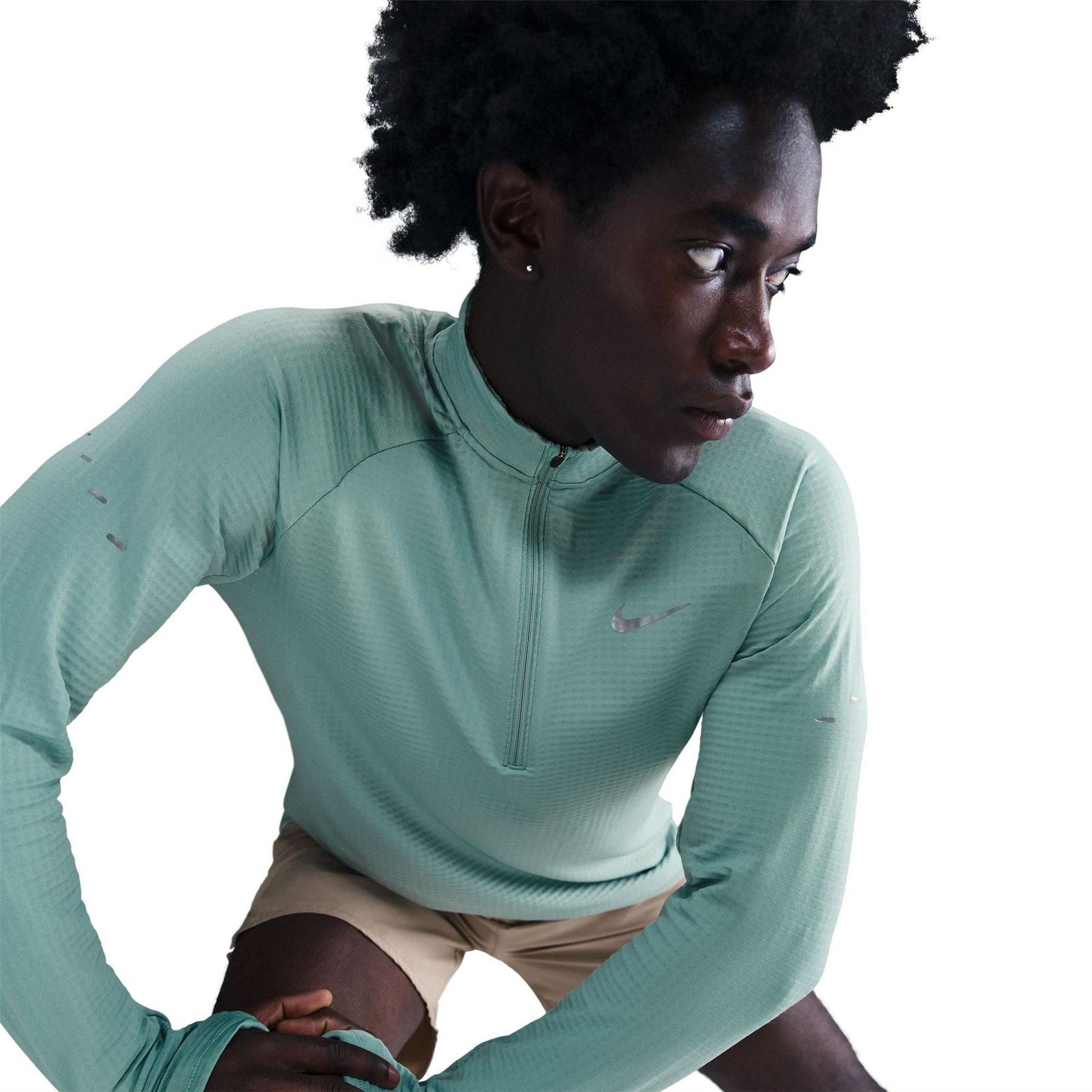 Nike Run Zip Neck High Collar Long Sleeve Competition T-Shirt