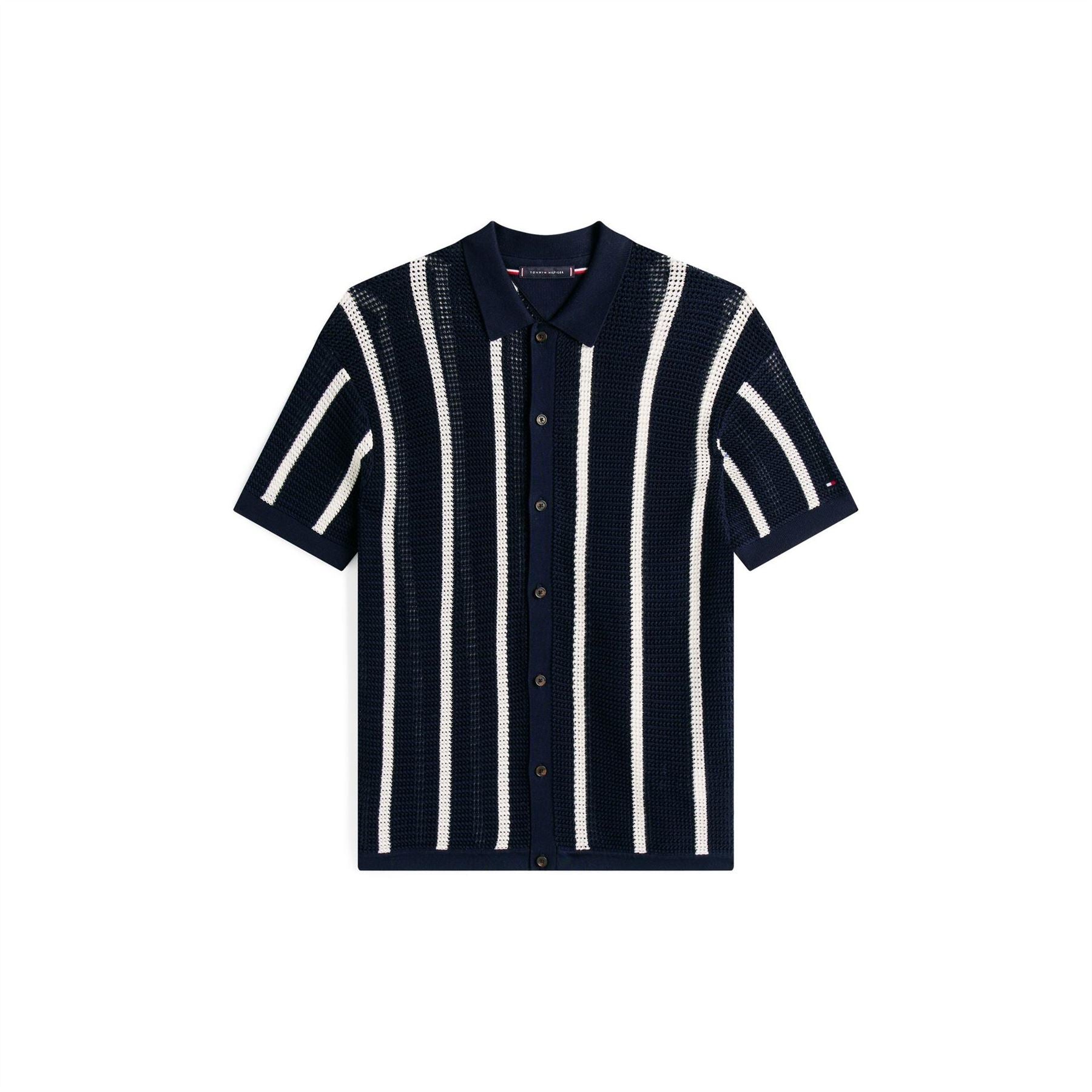 Tommy Hilfiger Vertical Stripe Regular Fit Short Sleeve Shirt
