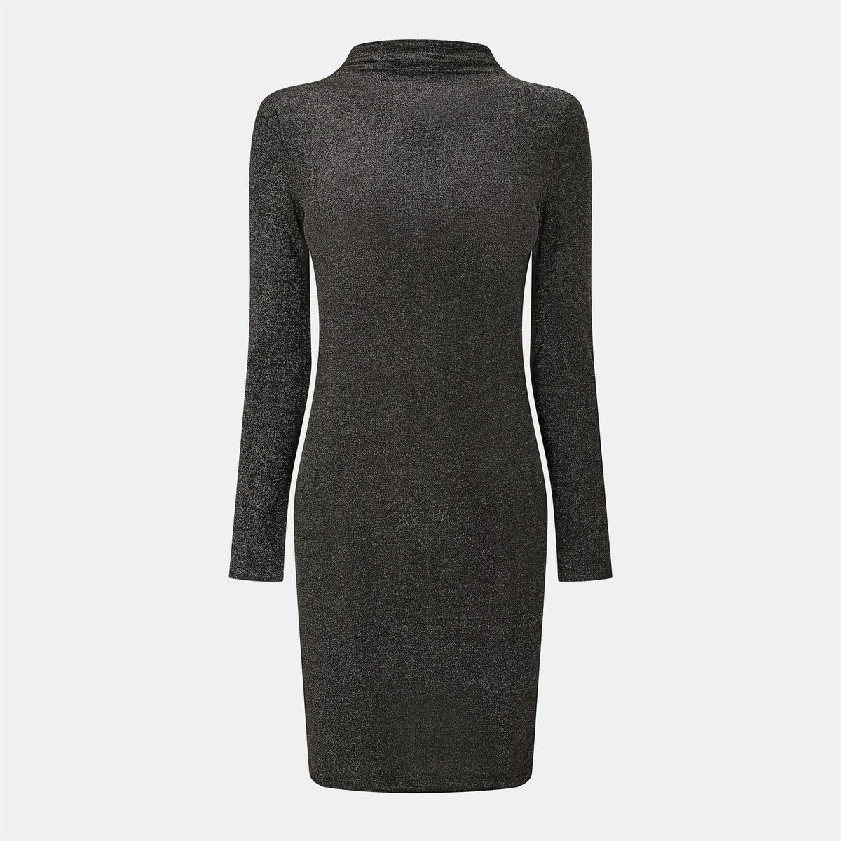 Pieces Knit Glitter High Neck Mini Bodycon Dress