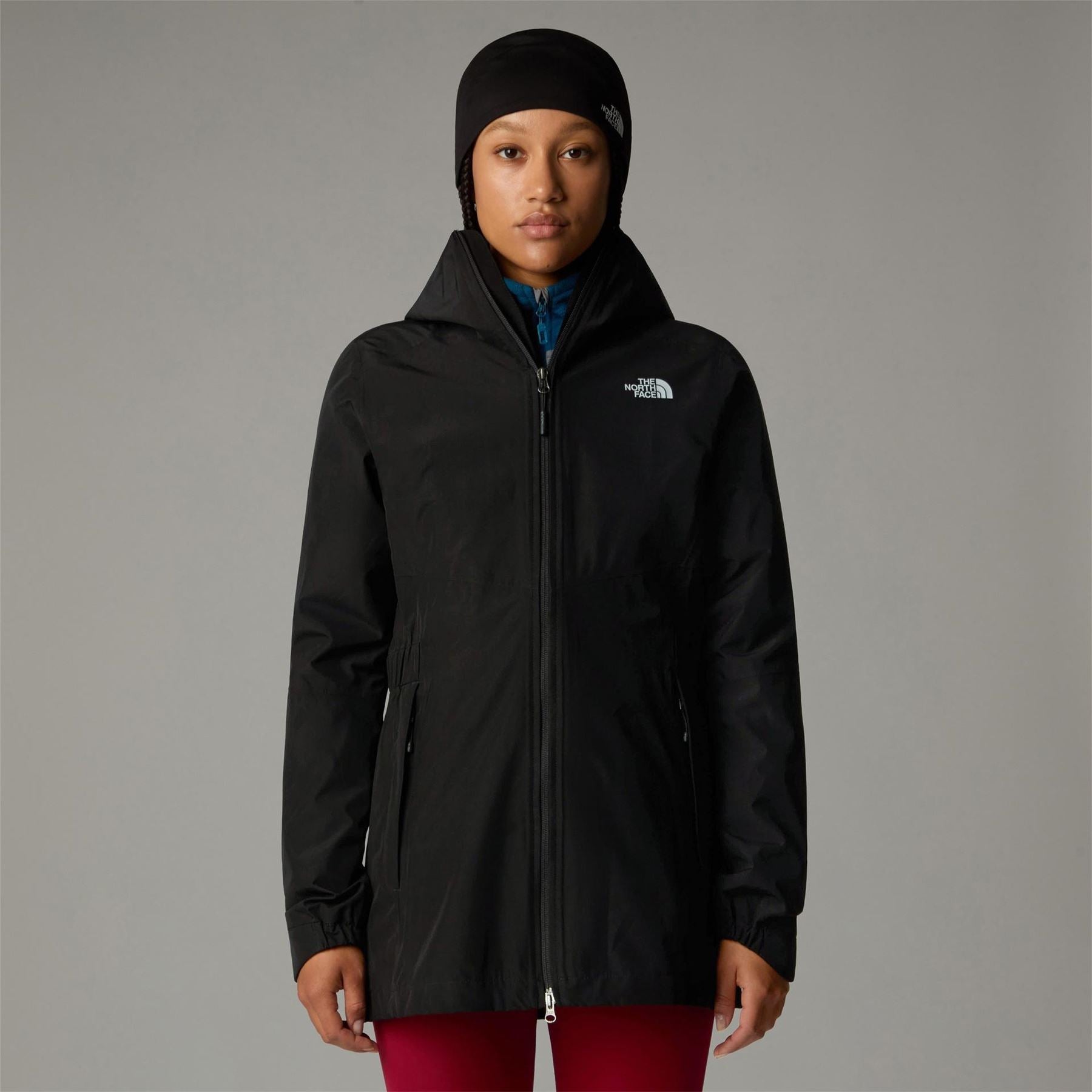 The North Face Hikesteller Hooded Solid Patterned Parka Coat with Zipped Pocket