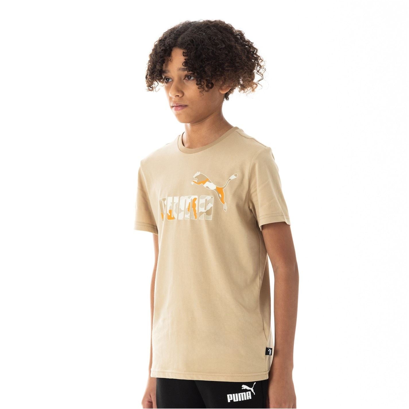 Puma Camo Logo Text Graphic Regular Fit T-Shirt